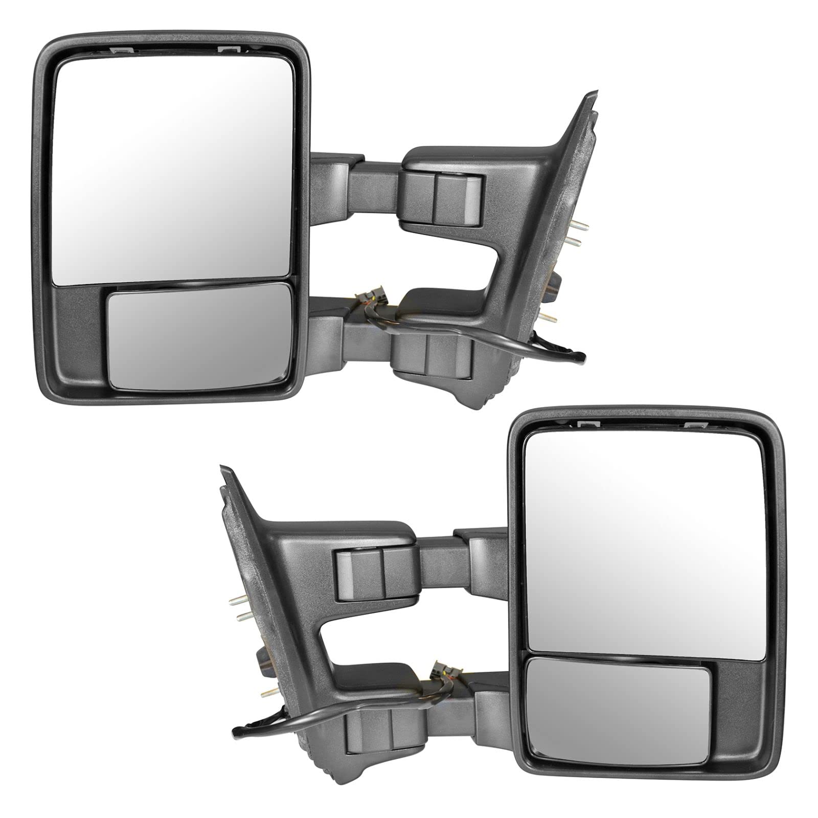 Power Heated Towing Mirrors with Turn Signal & Clearance Lights - Chrome Pair Compatible with SD Pickup Trucks - Perfect for Towing, Camping & Off-Road Adventures
