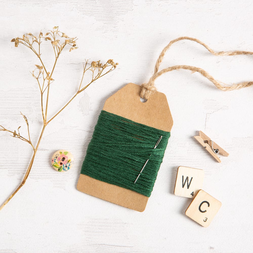 Premium Dark Green Embroidery Thread Floss 319 - 100% Cotton Hand Sewing Thread for Cross Stitch, Needlework & DIY Crafts - Perfect for Embroidery Projects, Quilting & Fabric Art