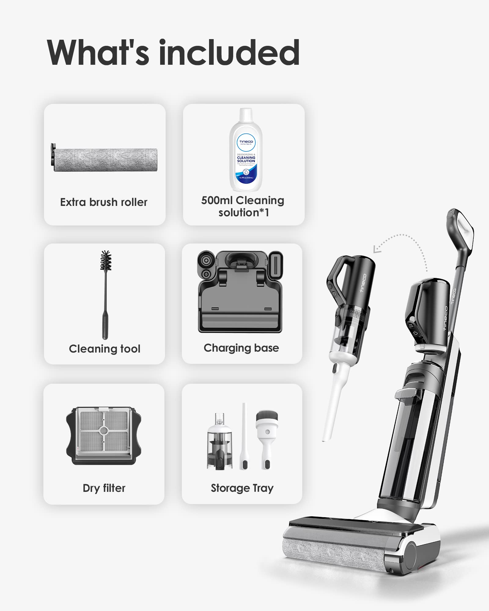 Tineco S5 Cordless Wet Dry Vacuum Cleaner & Mop - Lightweight for Multi-Surface Cleaning at Home