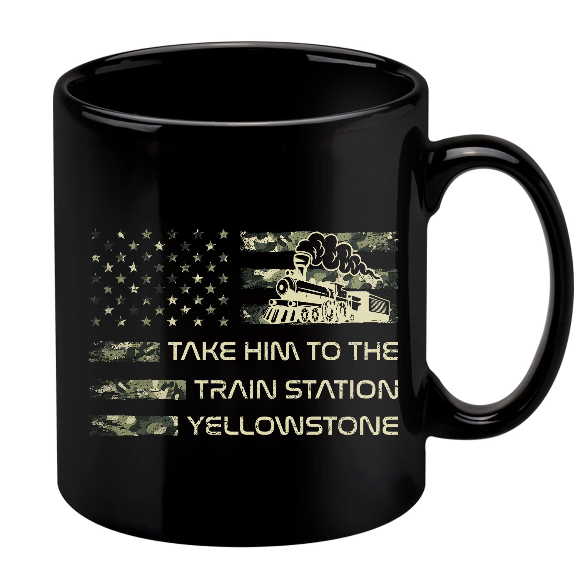 Take Him To The Train Station Coffee Mug - Funny Sarcastic Quote Novelty Tea Cup - Perfect Birthday Gift for Coffee Lovers - Great for Office Humor & Break Room Gifts