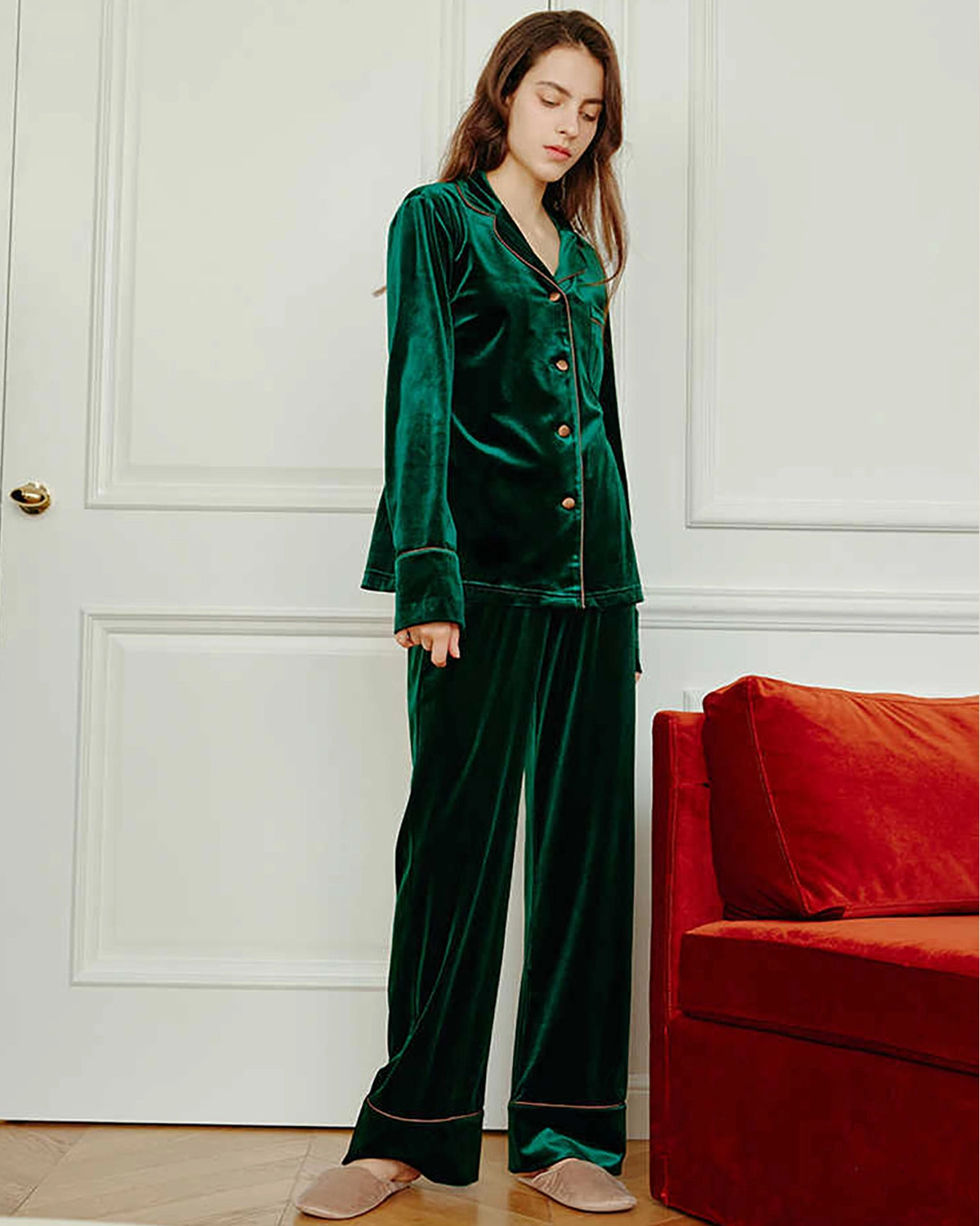 Luxury Women's Silk Velvet Pajama Set - Soft Sleepwear Loungewear for Comfortable Nights & Relaxing at Home - Perfect Gift for Her