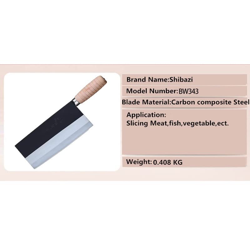 Professional Handmade Carbon Steel Chinese Cleaver Knife with Wooden Handle - Meat Cleaver, Chef Knife for Kitchen, Perfect for Chopping, Slicing, and Dicing