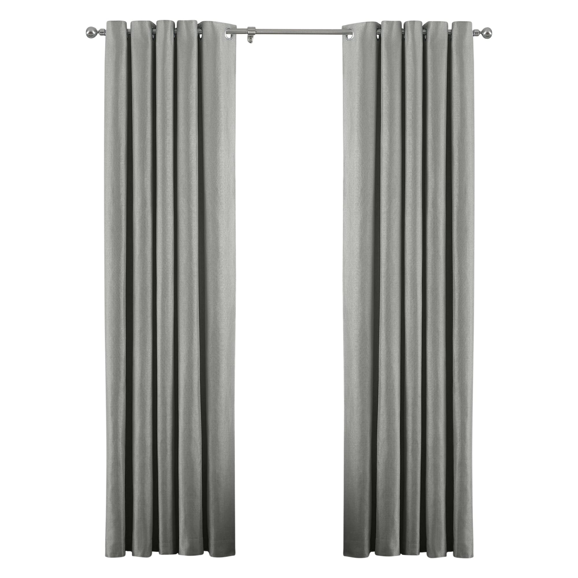 Atlantic Eyelet Ringtop Curtains 90x90 Inches - Light Gray Blackout Window Drapes for Living Room & Bedroom - Thermal Insulated Grommet Curtain Panels with Noise Reduction & Privacy Protection