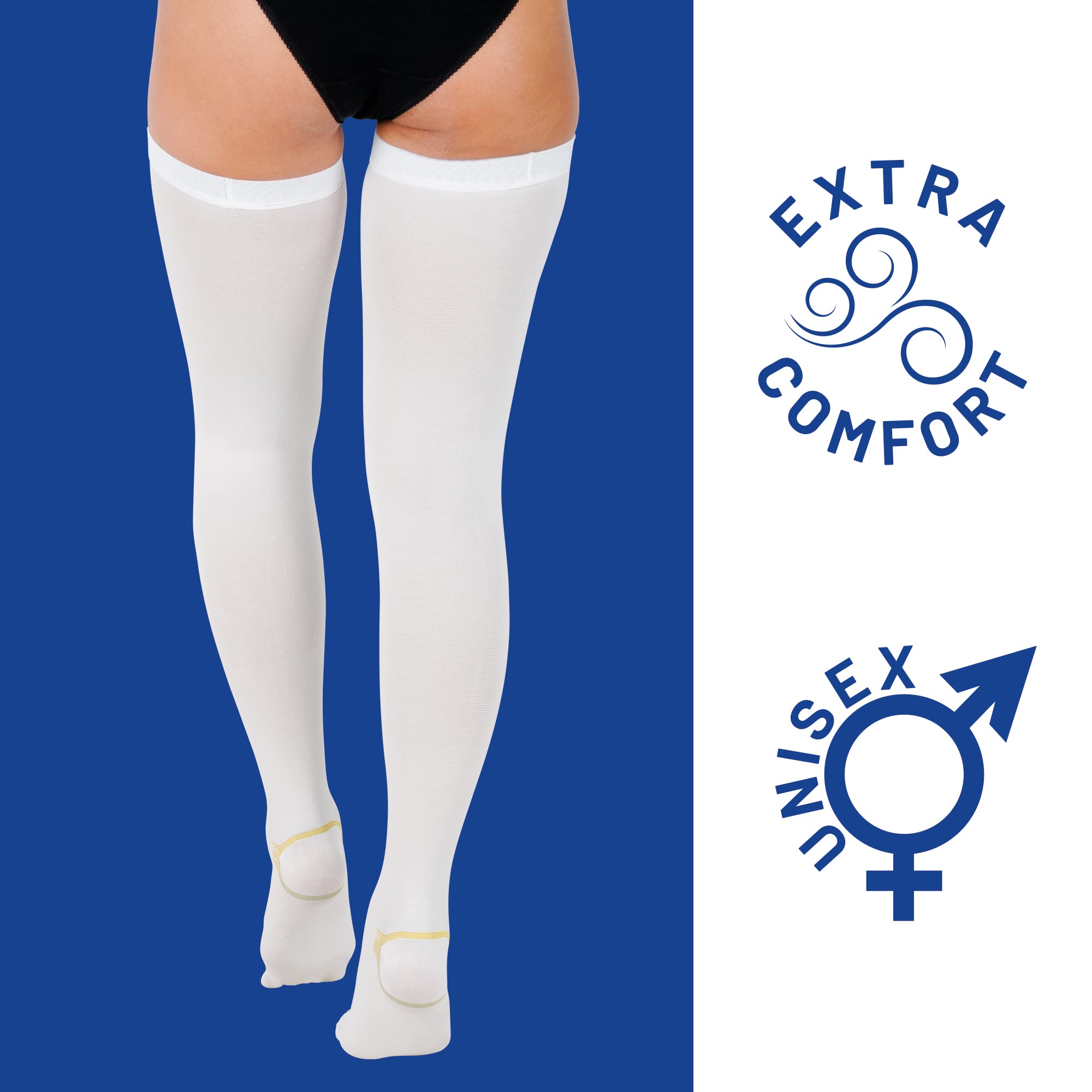 15-20 mmHg Thigh High Compression Stockings for Women & Men - Moderate Support Medical Socks for Circulation, Varicose Veins & Swelling Relief - Perfect for Travel, Pregnancy & Post-Surgery Recovery