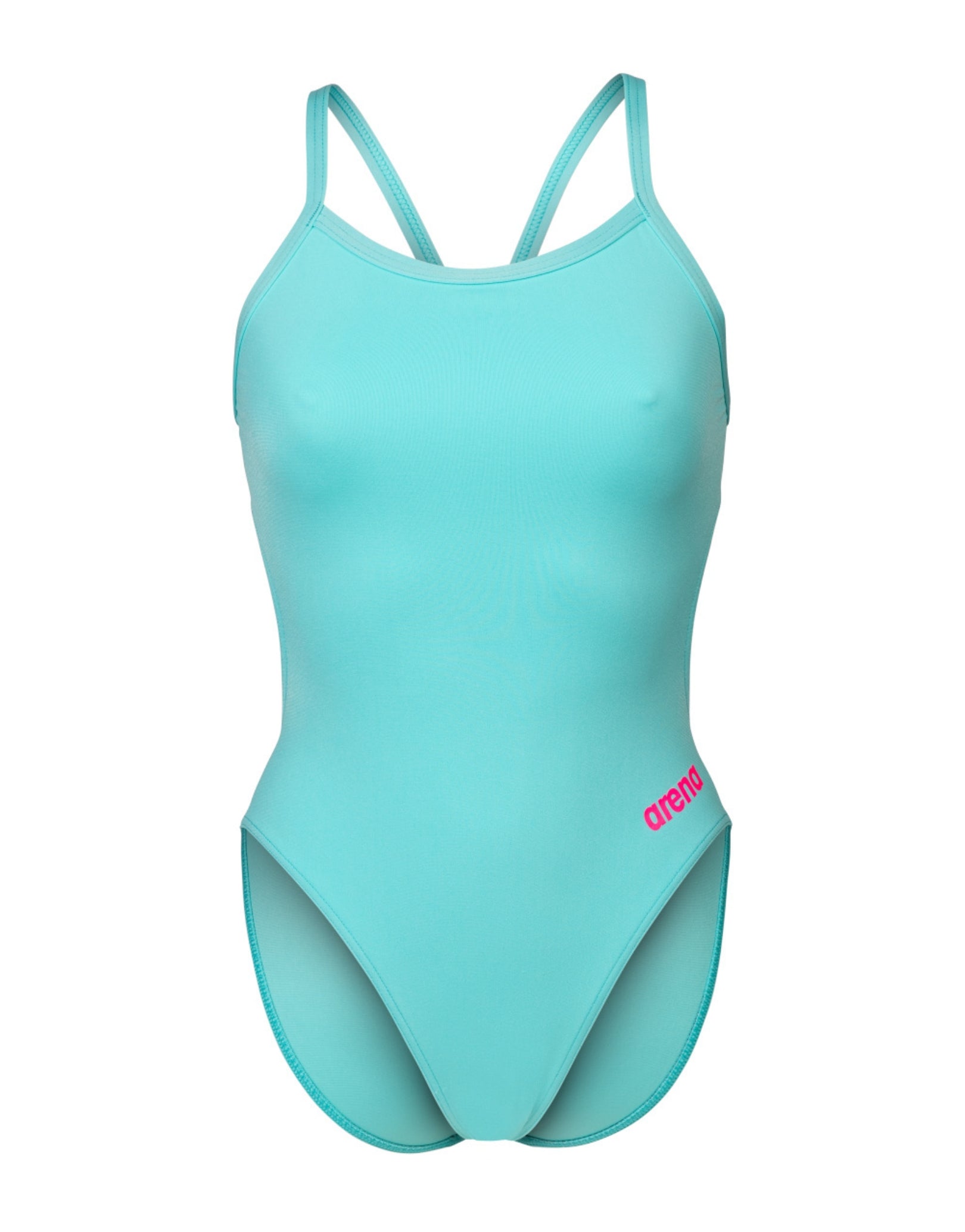 Team Challenge Solid Swimsuit for Women - Water Blue & Pink Two-Tone Design - Perfect for Swimming, Beach Vacations, and Pool Parties