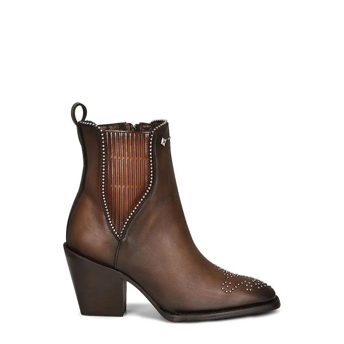 Cuadra Brown Fashion Cowboy Cowhide Leather Ankle Boots for Women - Western Style Booties for Casual Outfits & Country Events