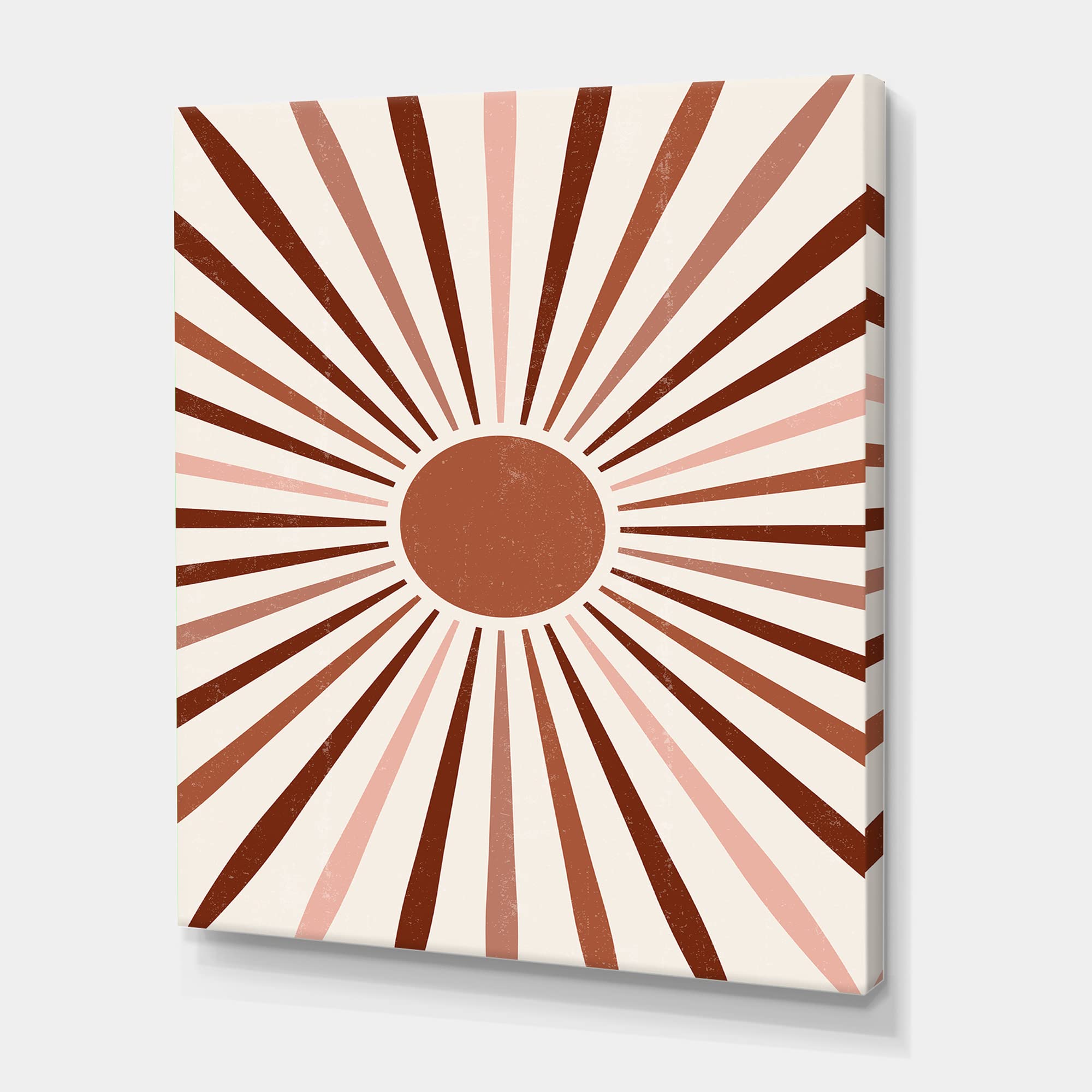 Modern Geometric Radiant Sun Canvas Wall Art - Handmade Abstract Home Decor for Living Room, Bedroom & Office - Perfect for Boho, Minimalist & Contemporary Interior Design