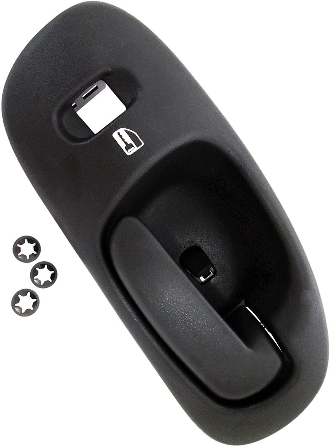 APDTY 93190 Interior Door Handle - Textured Black Without Lock - Replacement for Home, Office & Car Interior Doors