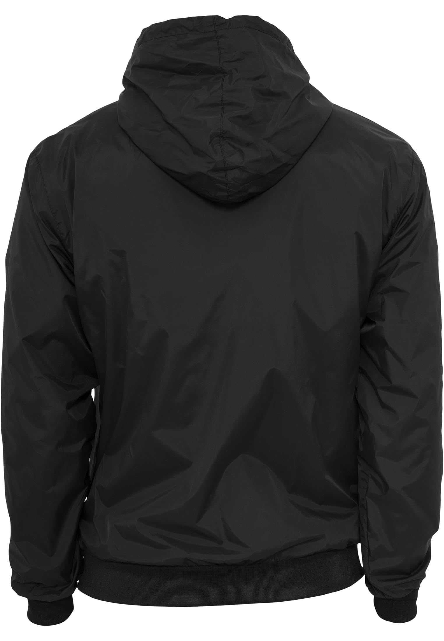 **Men's 3XL Black & Red Contrast Windrunner Jacket - Lightweight Water-Resistant Running Hoodie for Outdoor Sports & Casual Wear**