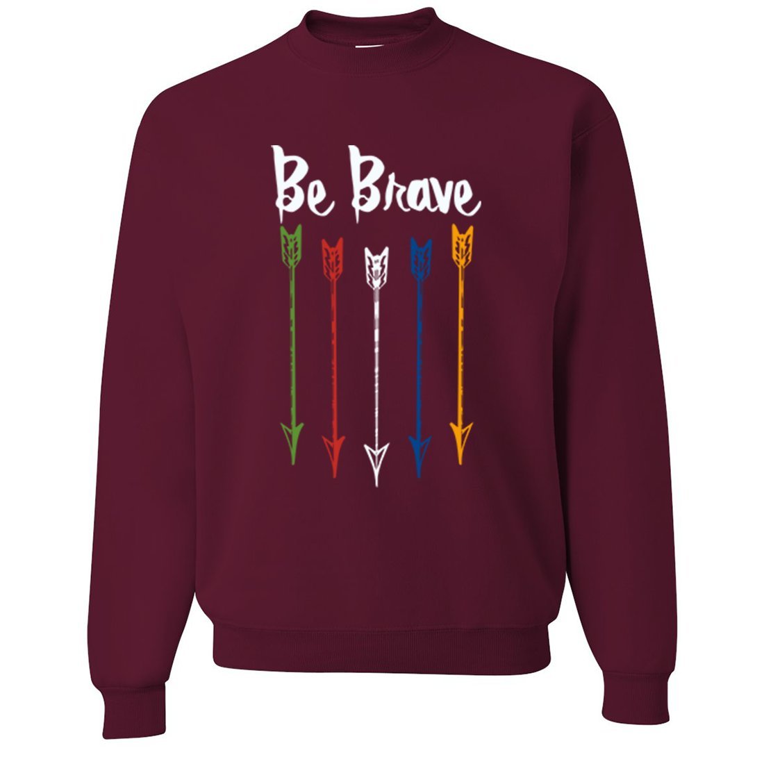 Be Brave Arrows Crewneck Sweatshirt | 时尚箭头图案连帽卫衣 | 男女通用休闲运动衫 | 适合日常穿搭、户外活动及校园风格