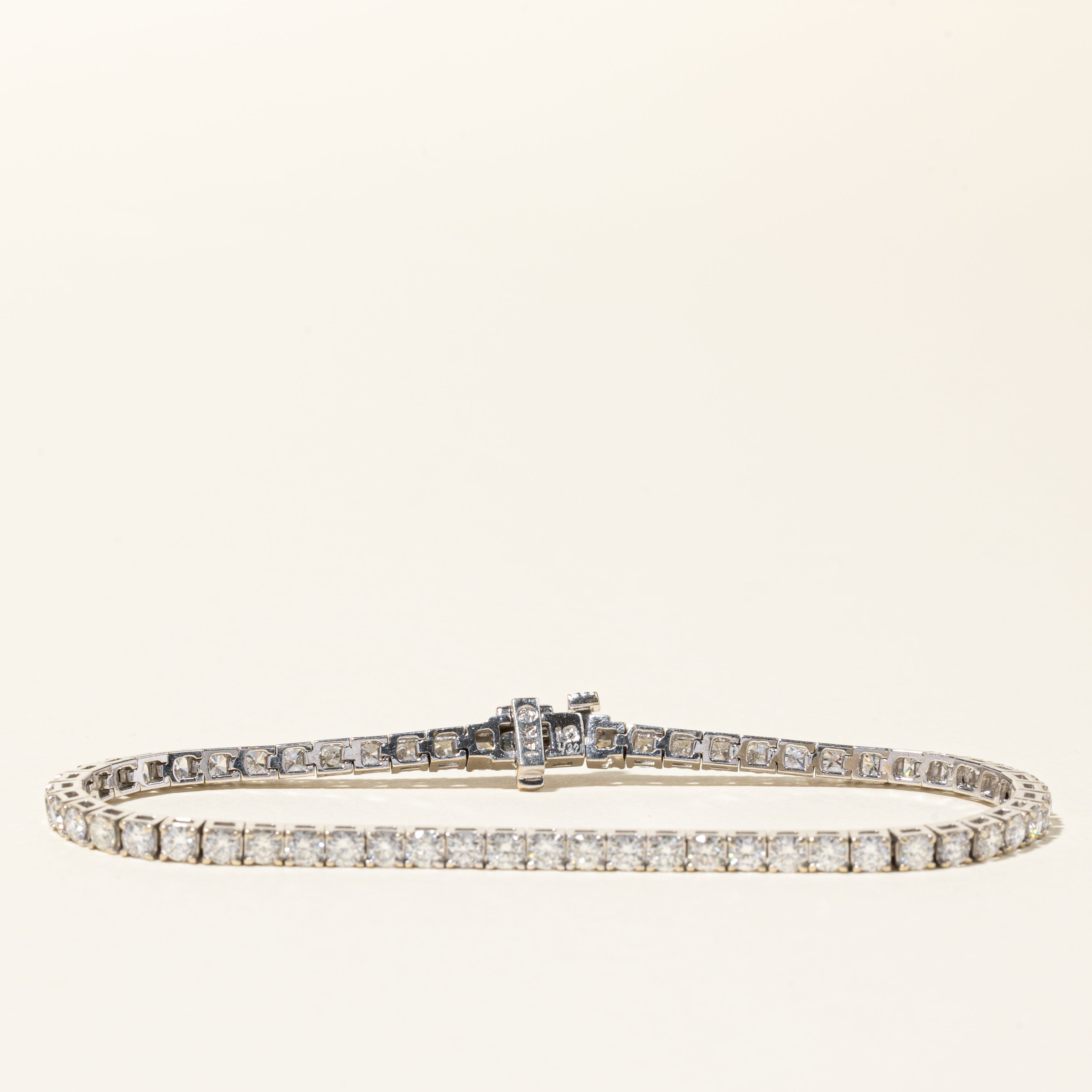 14K White Gold Diamond Tennis Bracelet for Women - 3.71 Carat Total Weight (ctw) - Size 7 - Elegant Jewelry Gift for Anniversary, Wedding & Special Occasions