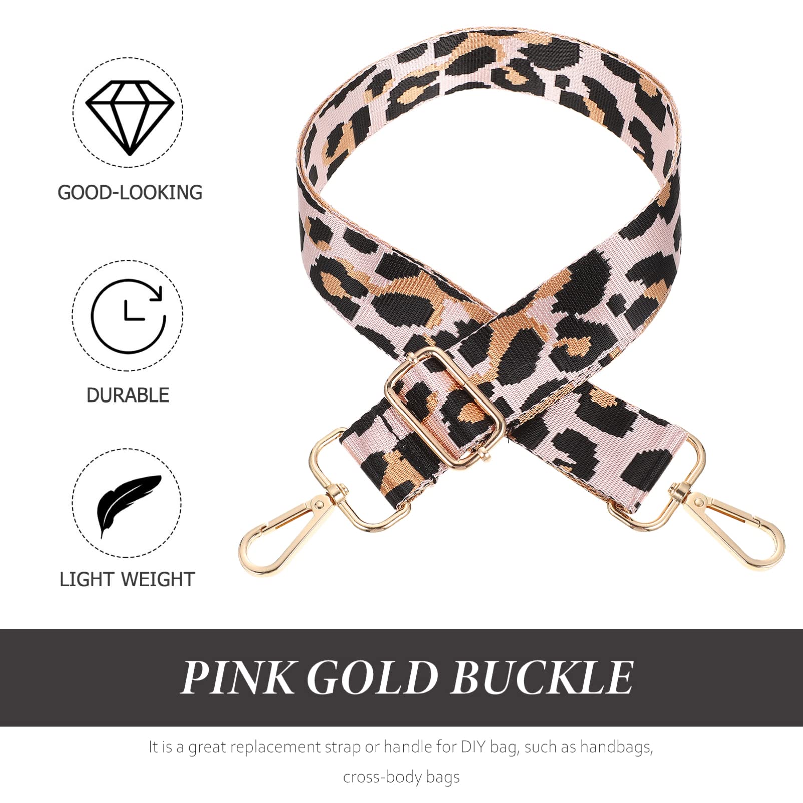 Adjustable Leopard Print Replacement Handbag Straps - Wide Shoulder Strap for Crossbody Bags & Luggage | Perfect for Travel, Shopping & Everyday Use