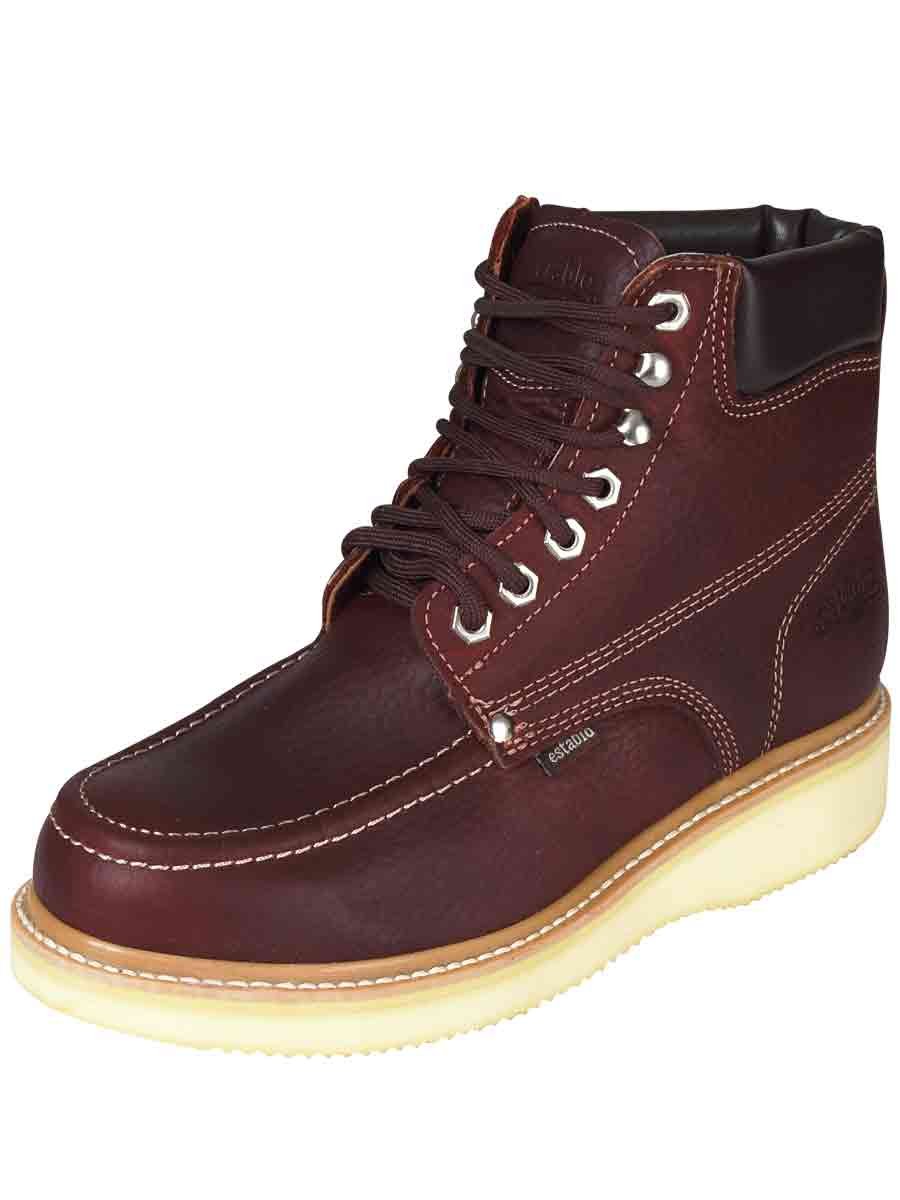 ESTABLO Men's Work Boots 91203 - Genuine Leather Steel Toe Safety Boots for Construction, Hiking & Outdoor Work