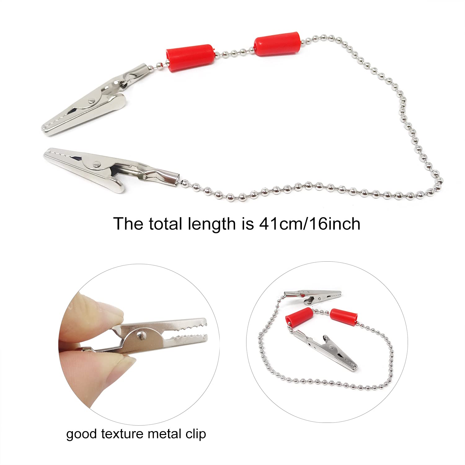 4PCS Dental Bib Holder Clips with Ball Chain - Disposable Napkin Clips for Dental Offices, Salons & Tattoo Parlors - Secure & Hygienic Patient Bib Fasteners