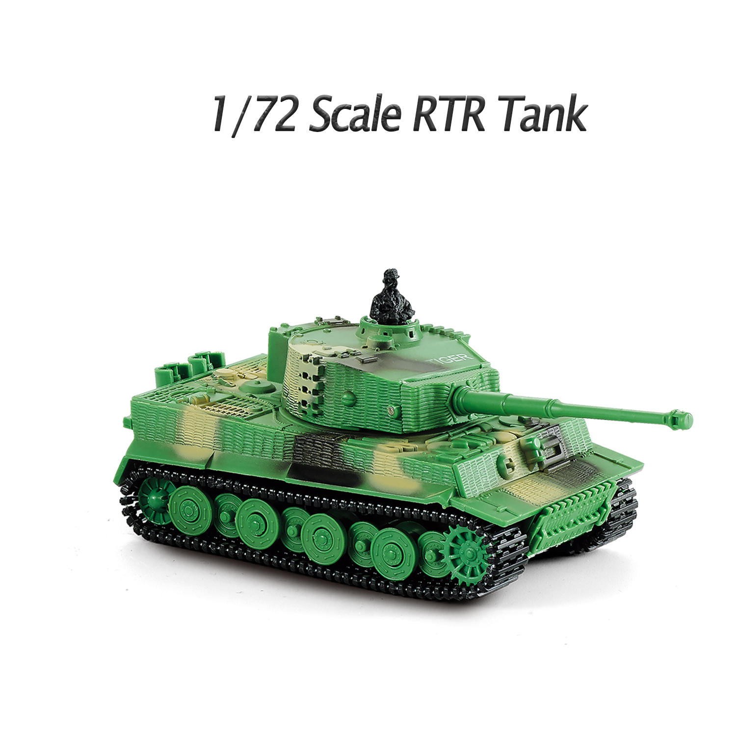 1/72 Scale German Tiger RC Tank - Remote Control Mini Panzer RTR Military Vehicle Model with 360° Rotating Turret & Realistic Sound Effects | Collectible Toy Tank for Adults & Kids | Battlefield Scenes, Military Displays & Indoor Racing