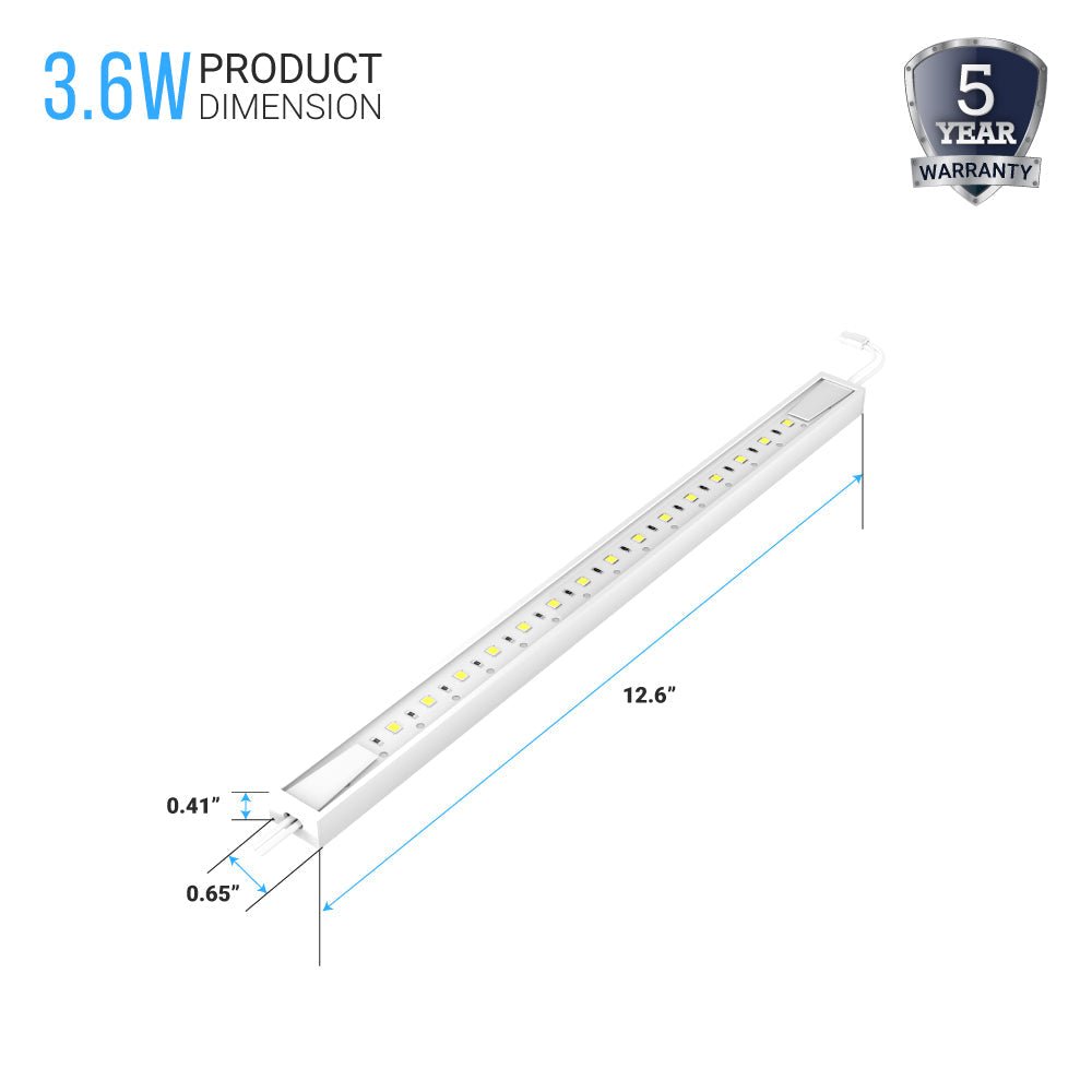12-Piece Hardwired Under Cabinet Lighting Kit - 3x3.6W Linkable LED Light Bars, 330 Lumens, White - Perfect for Kitchen, Pantry & Display Shelves
