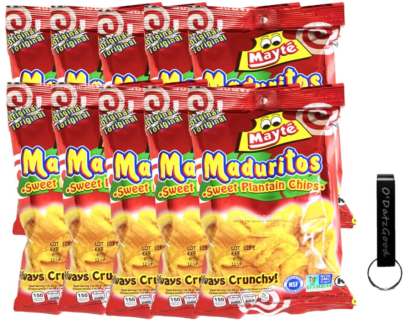 Mayte Sweet Plantain Chips (Maduritos) - 10 Pack | Gluten-Free Snacks | Healthy & Crunchy | Perfect for Parties, Road Trips & Office Snacking