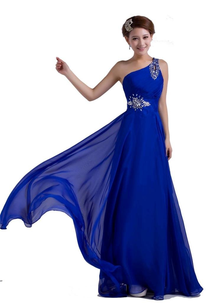 Elegant One-Shoulder Beaded Chiffon Prom Dress with Floor Length - Perfect for Homecoming, Formal Dances & Special Occasions