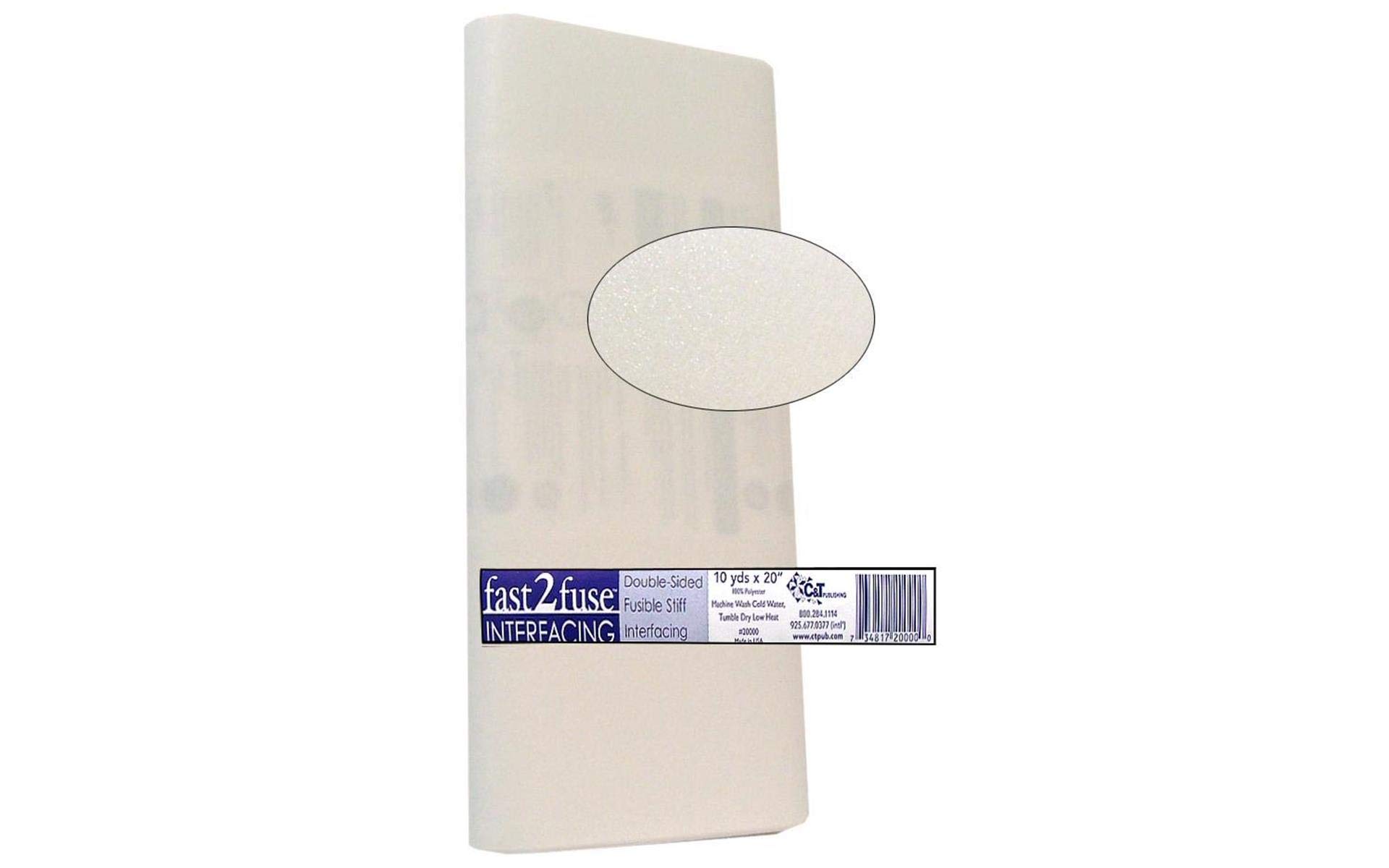 C&T Publishing Fast2Fuse Interfacing Fabric - White, Medium Weight Fusible Interfacing for Sewing, Quilting & Crafting - Perfect for DIY Projects, Bags, Apparel & Home Decor