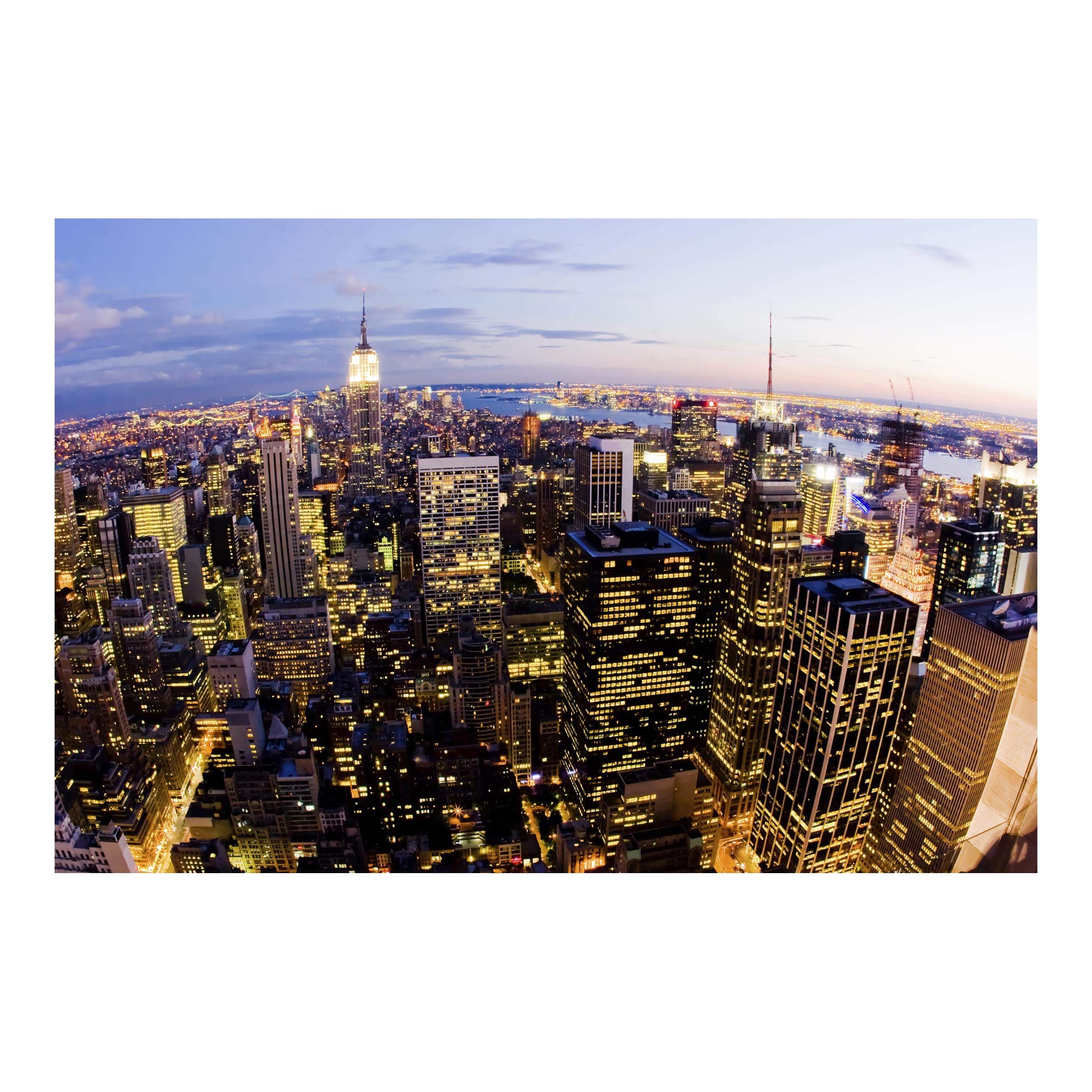 Self-Adhesive Wallpaper New York Skyline at Night - 290x432cm Peel and Stick Wall Mural for Living Room, Bedroom, Office Decor - Easy to Install Removable Wallpaper for Home & Commercial Spaces