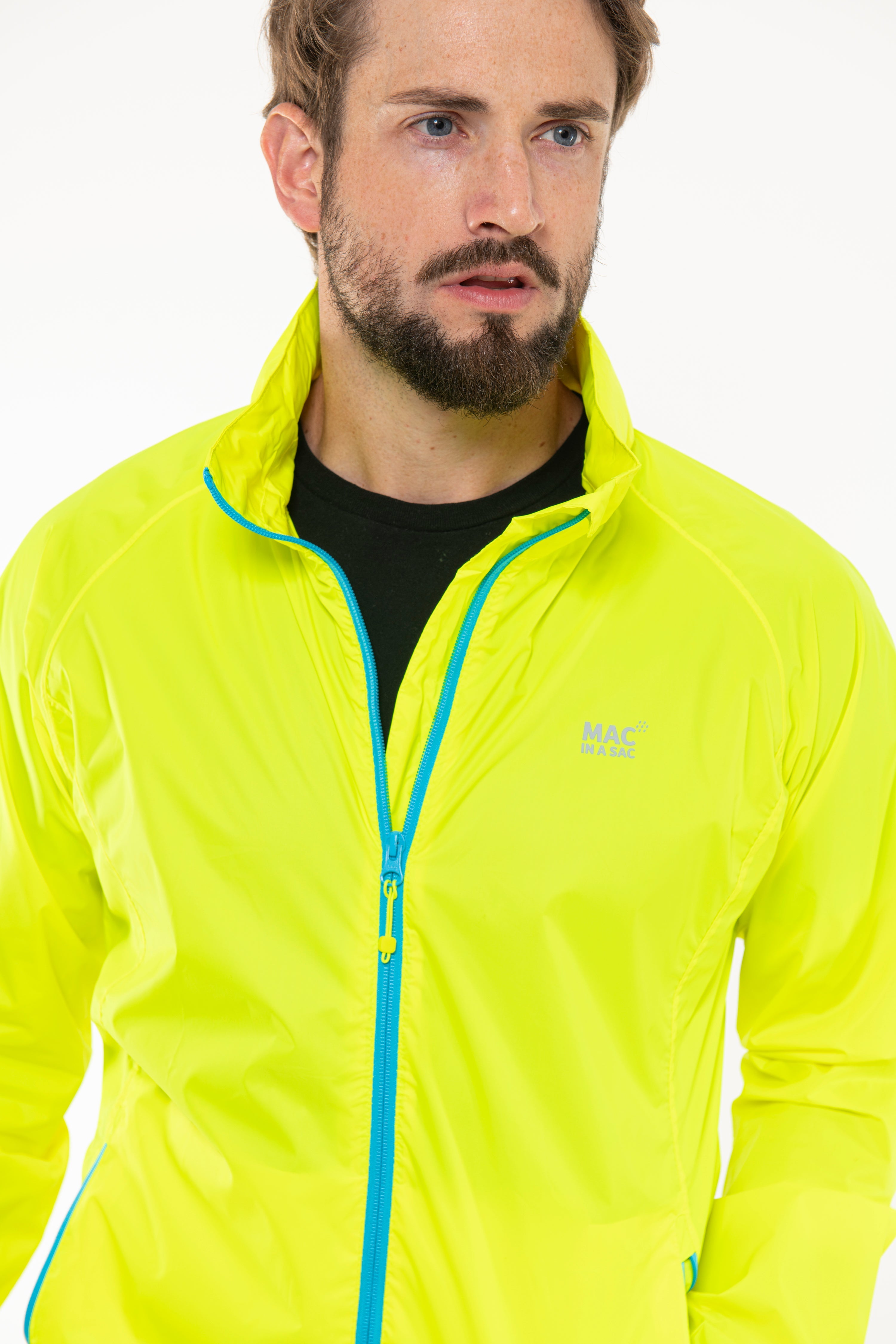 Mac In A Sac NEON 2 Jacket - Waterproof Lightweight Packable Raincoat for Women & Men, High Visibility Neon Yellow Outdoor Jacket - Perfect for Hiking, Cycling & Running in Rainy Weather