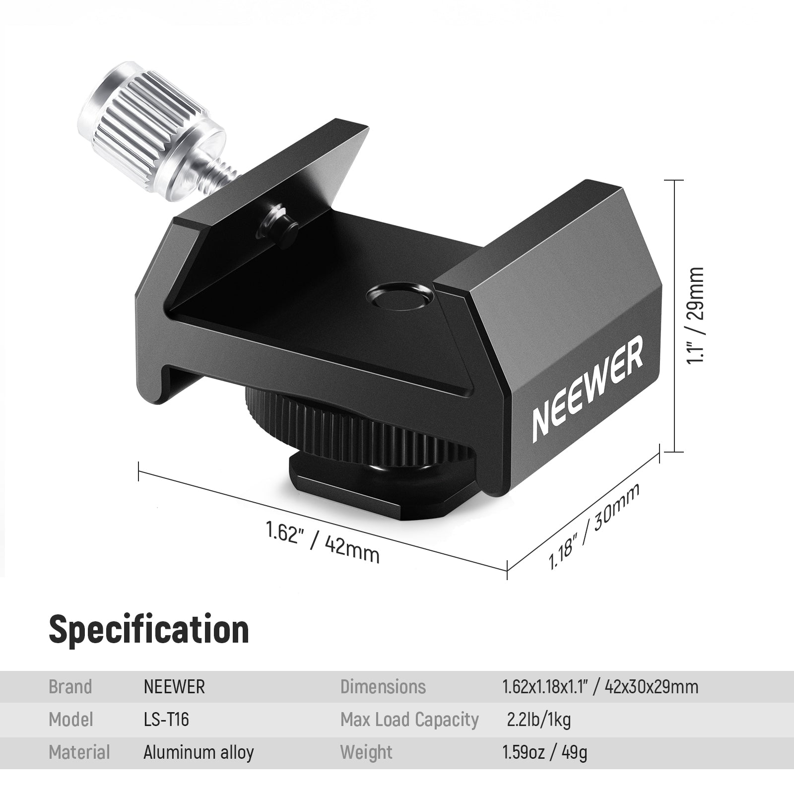 NEEWER LS T16 Metal Finderscope Mount Adapter - Telescope Accessory for Astronomy & Stargazing - Compatible with Celestron, Orion & SkyWatcher Telescopes - Perfect for Night Sky Observation & Astrophotography