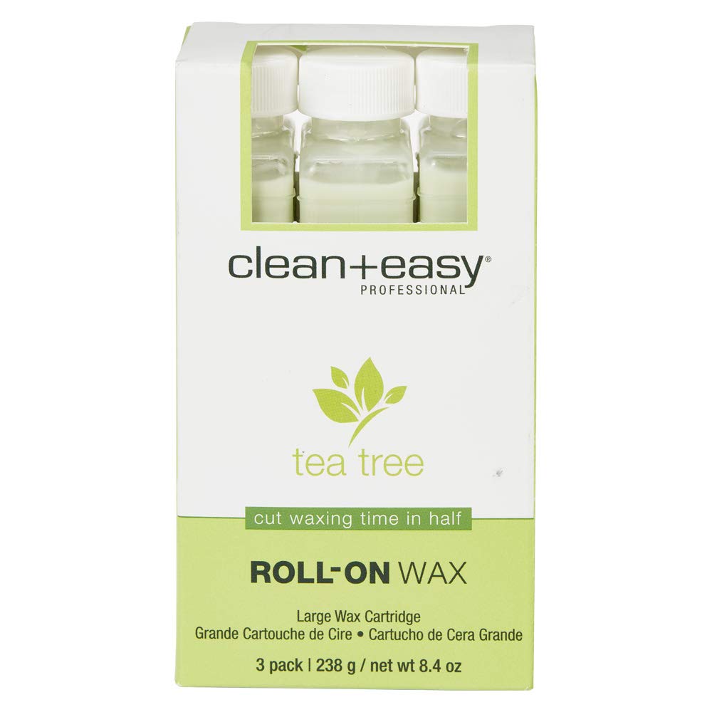 Tea Tree Creme Wax Refill for Facial & Body Hair Removal - 3 Pack | Large, Clean & Easy Wax Strips | At-Home Salon Waxing for Smooth Skin