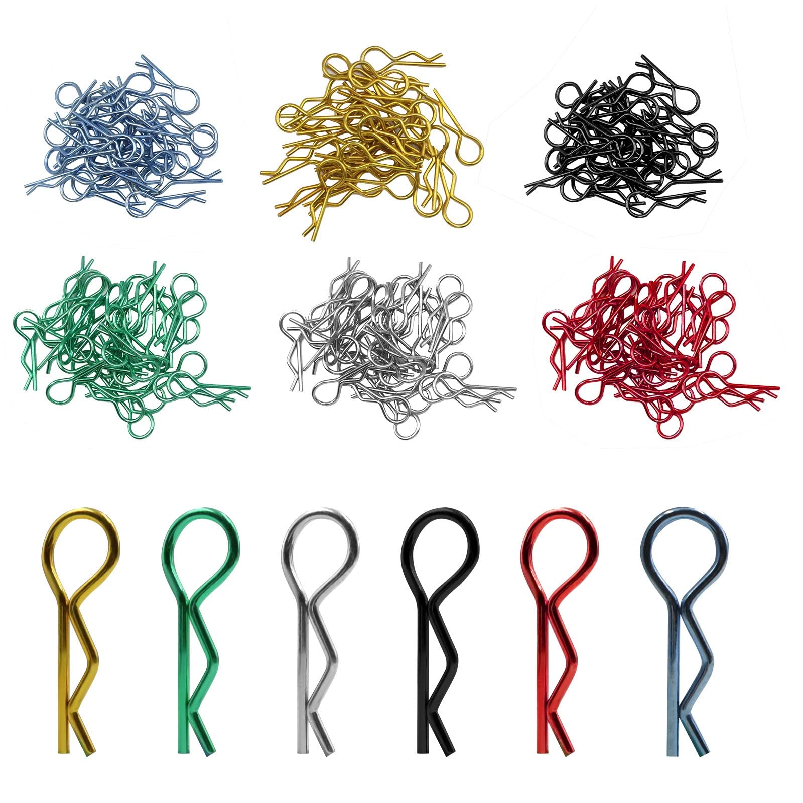 Stainless Steel RC Car Body Clips & Pins - 180Pcs Multi-Colored Fasteners for RC Vehicles - Durable Metal Parts for RC Cars, Trucks, Boats - Perfect for Summer Outdoor RC Racing & Poolside Play