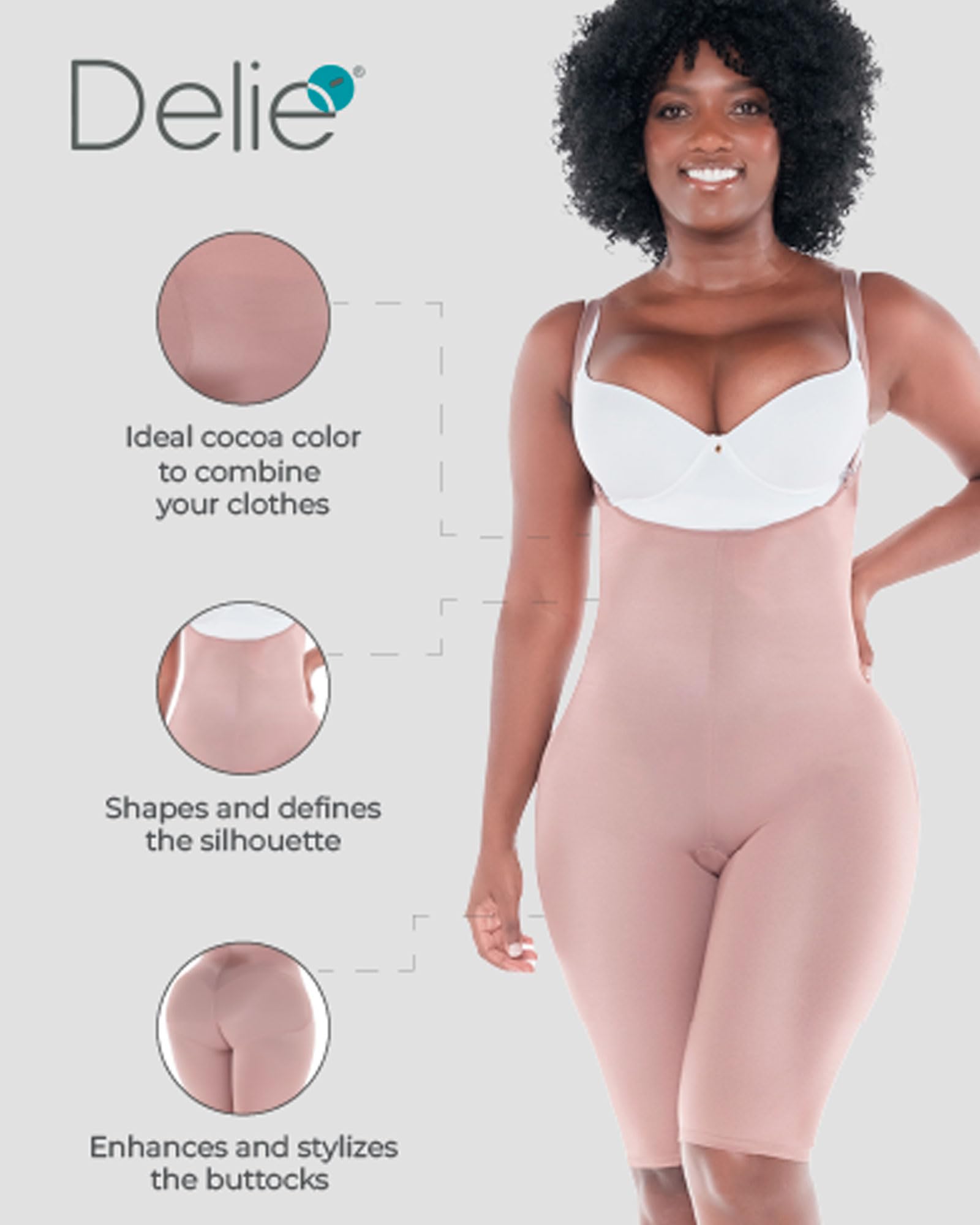 DELIÉ by Fajas DPrada 09075 Colombian Postpartum Girdle - Full Body Shaper for Women - Slimming Waist Trainer & Tummy Control - Perfect for Post Pregnancy Recovery & Everyday Wear