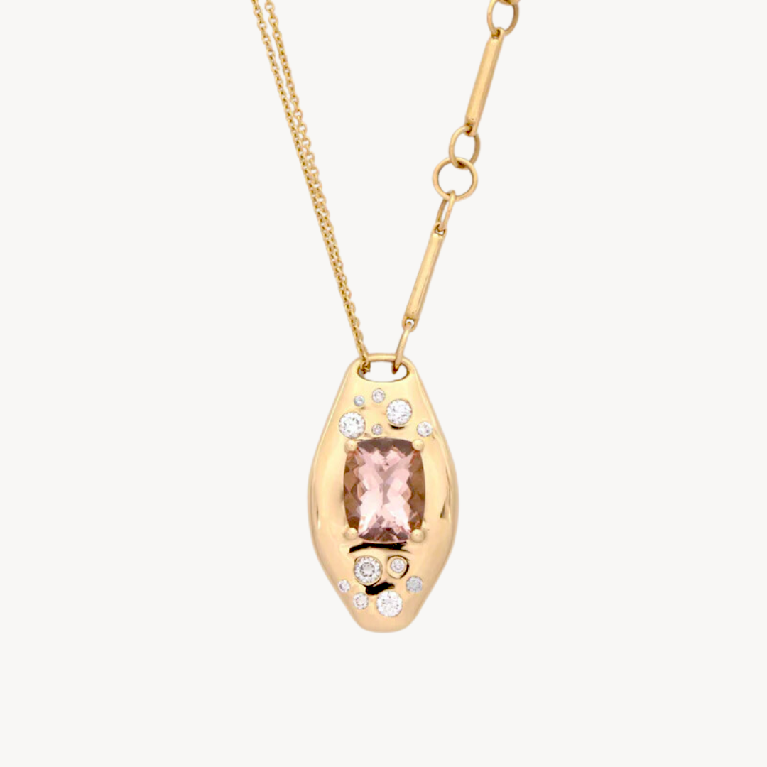 Morganite Slipper Necklace - Elegant Rose Gold Pendant for Women | Perfect for Valentine's Day, Anniversary & Wedding Jewelry Gift