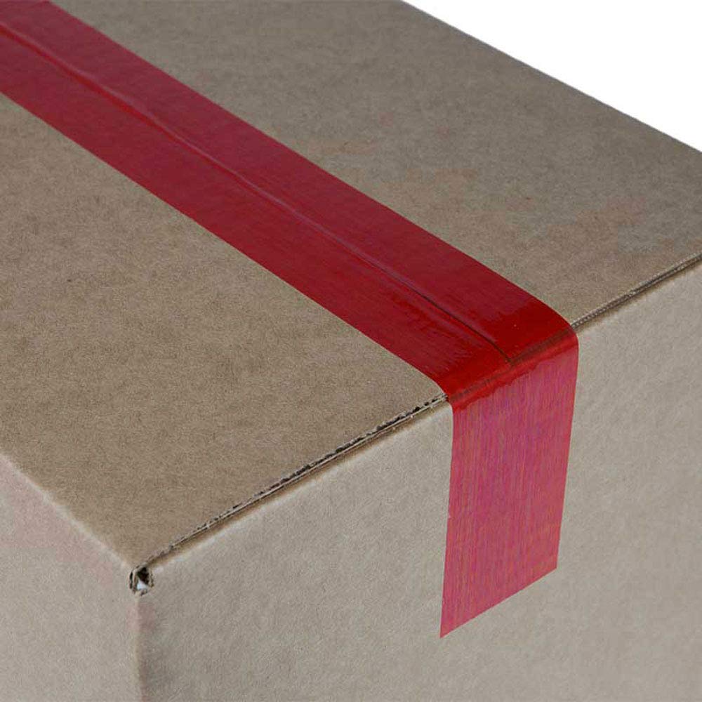 Red Security Tape - 4 Rolls Bulk Pack - Tamper-Proof Packing Tape for Shipping Boxes & Secure Storage