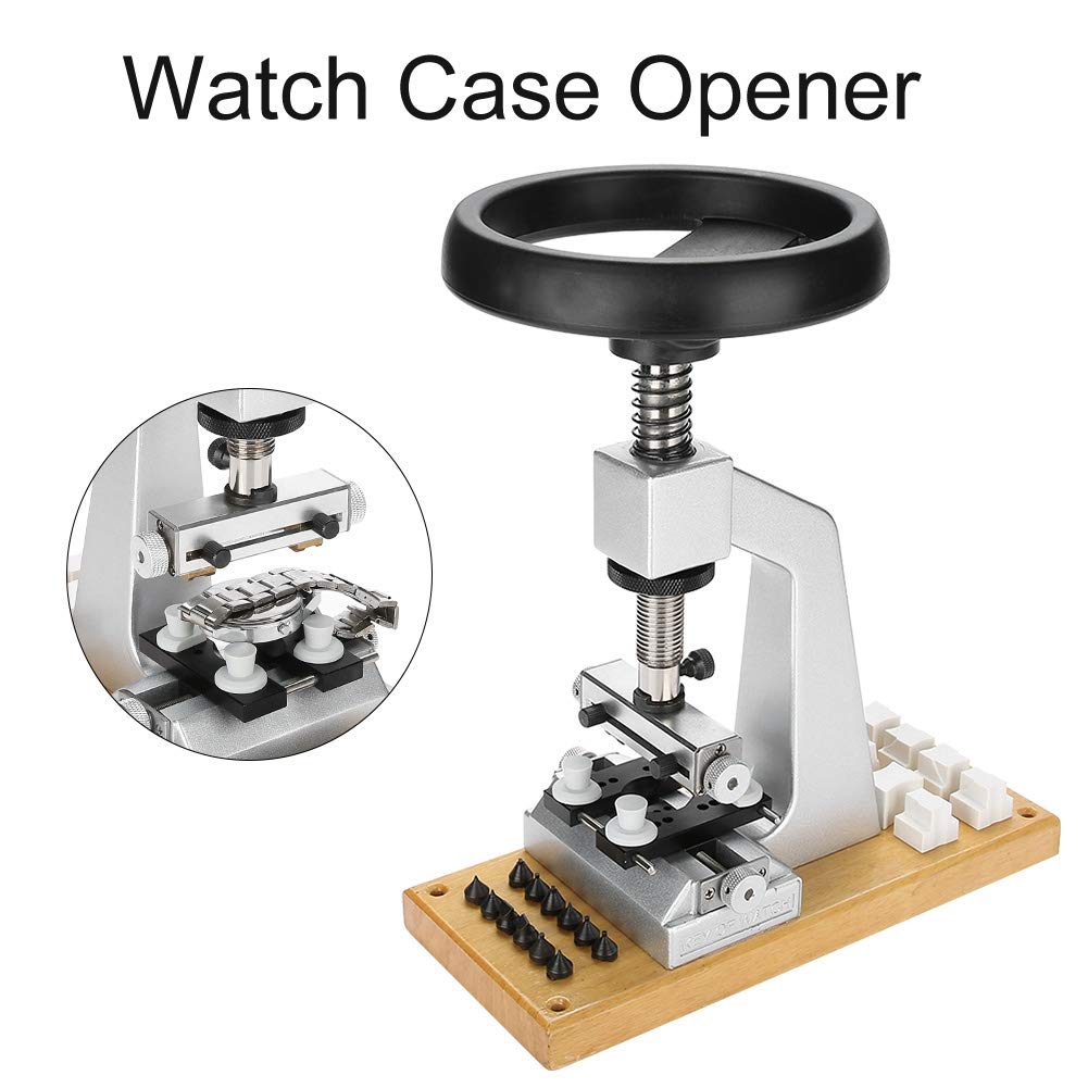 Professional 5700 Bench Screw-in Watch Case Opener Tool Kit with 6 Dies - Perfect for Oyster & Waterproof Watches Repair | Watch Back Removal & Closing Tool for Watchmakers & DIY Enthusiasts | Ideal for Rolex, Omega & Luxury Watch Maintenance