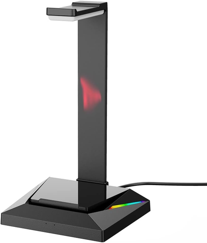 RGB Gaming Headphone Stand with USB & Type-C Charging Port - Desktop Headset Holder for PC, PS5, Xbox - Perfect for Gaming Setup & Office Organization Accessories
