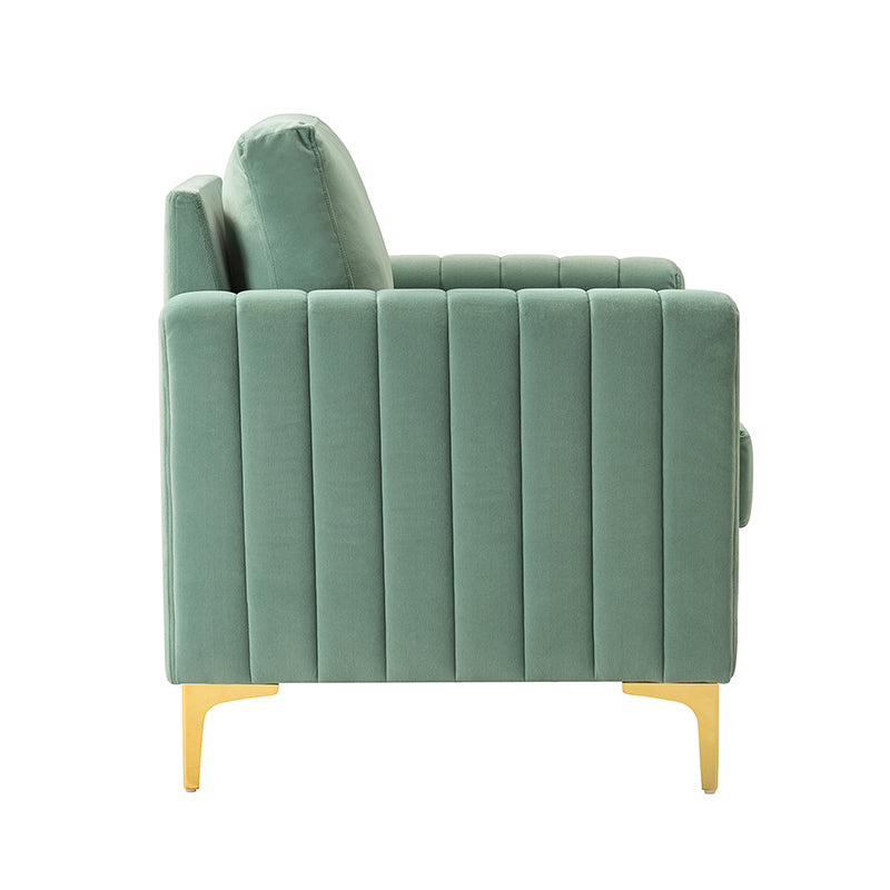 Luxury Didyme Velvet Club Armchair - Modern Accent Chair for Living Room, Bedroom & Office - Plush Upholstered Lounge Chair with Sturdy Wooden Legs - Perfect for Reading Nook, Home Theater & Cozy Spaces