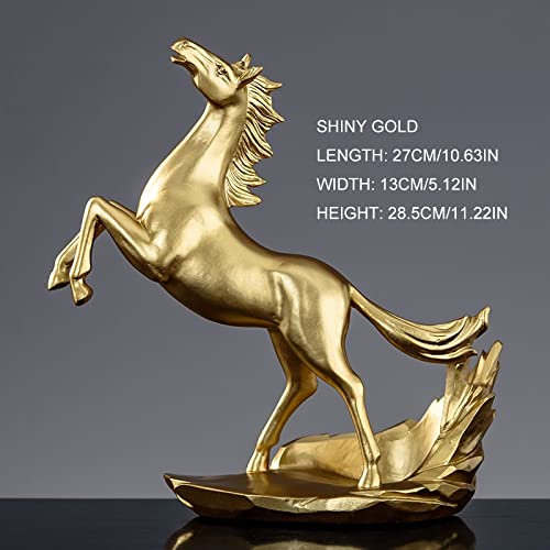 Handmade Resin Horse Statue Wine Rack - Elegant Home Bar & Kitchen Accessory, Bright Gold Horse Sculpture Wine Holder for Living Room Decor | Perfect for Wine Lovers & Home Decoration Gifts