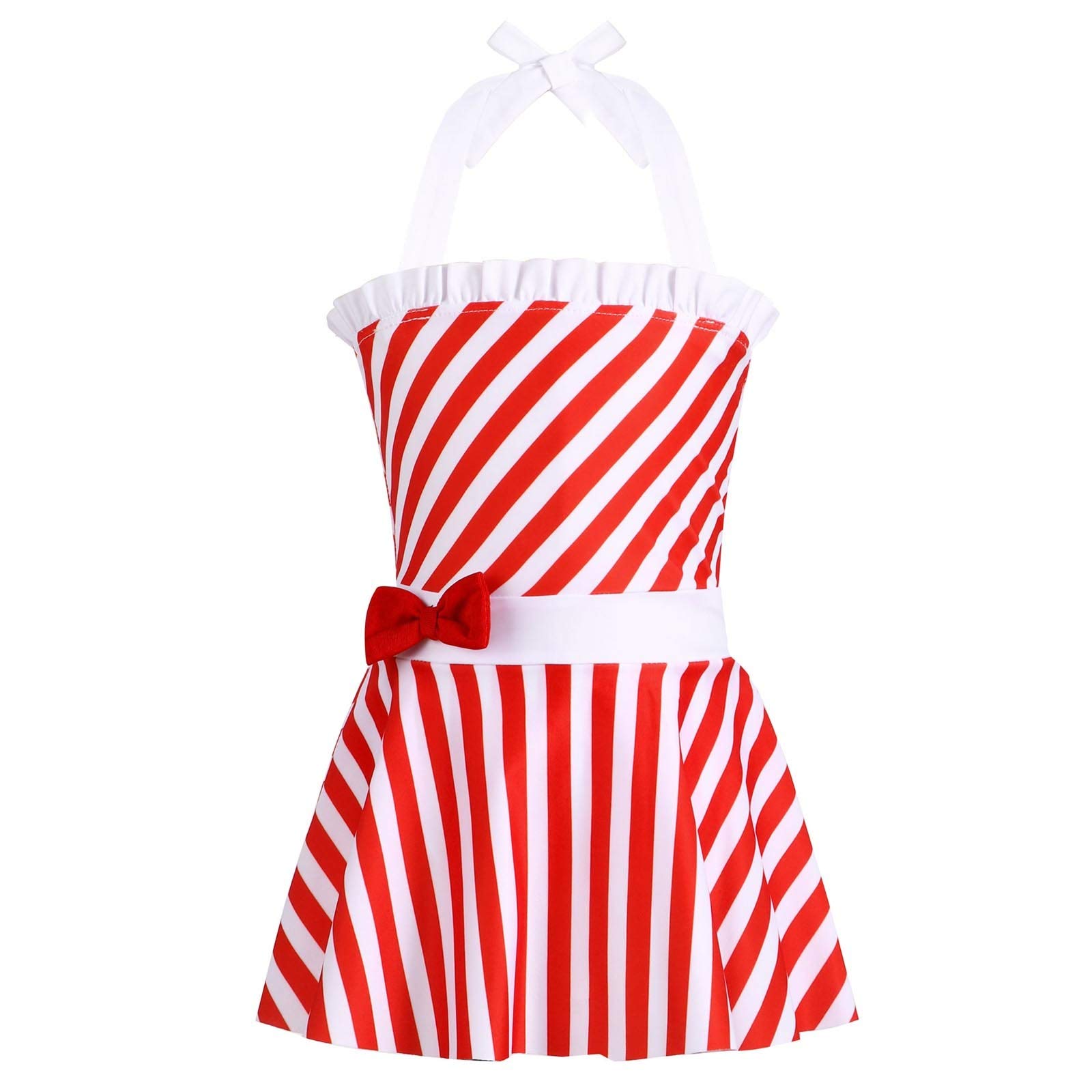 Toddler Baby Girls Swimsuit - Striped Halter Neck One-Piece Swim Dress with UV Protection | Perfect for Beach, Pool & Summer Water Play