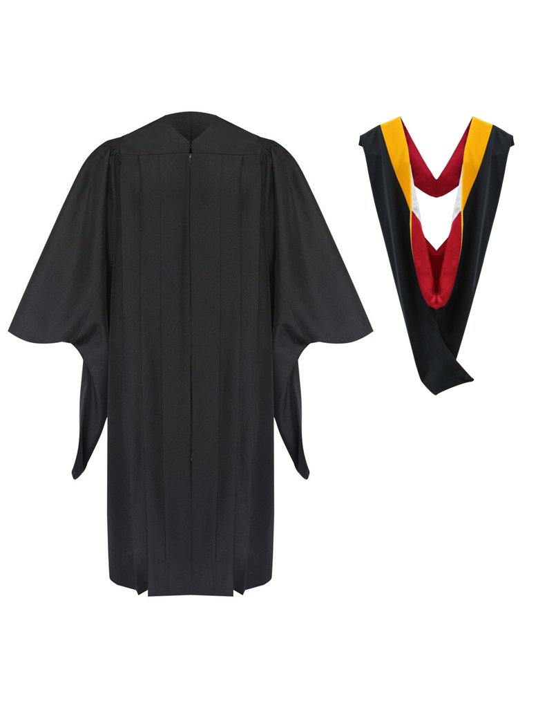 Premium Masters Graduation Gown & Hood Set - Academic Regalia for Faculty & Graduates - Perfect for Commencement Ceremonies & University Events