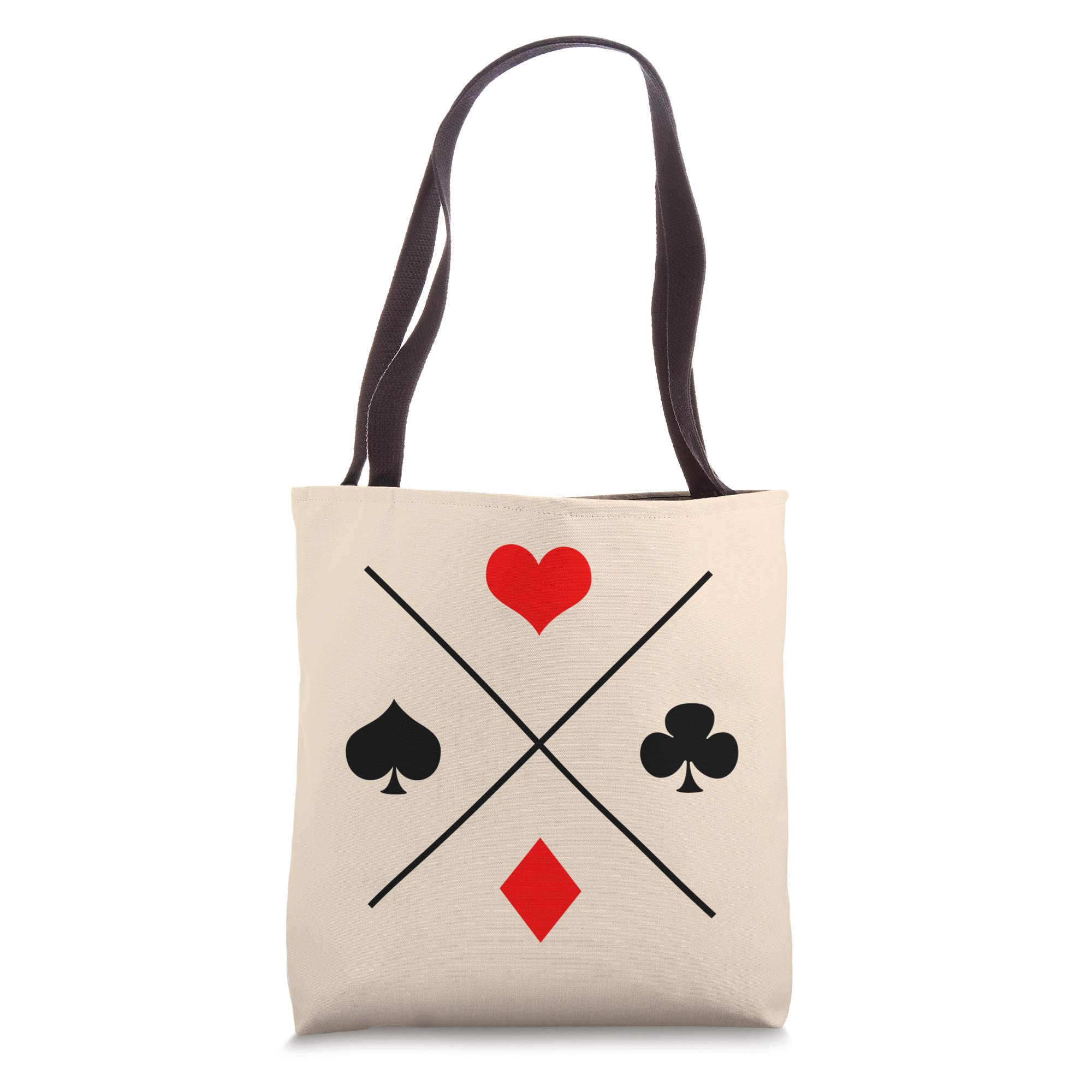 Stylish Poker Suit Cross Design Tote Bag - Perfect Gift for Poker Players & Card Game Enthusiasts | Casino Night, Poker Parties & Everyday Use
