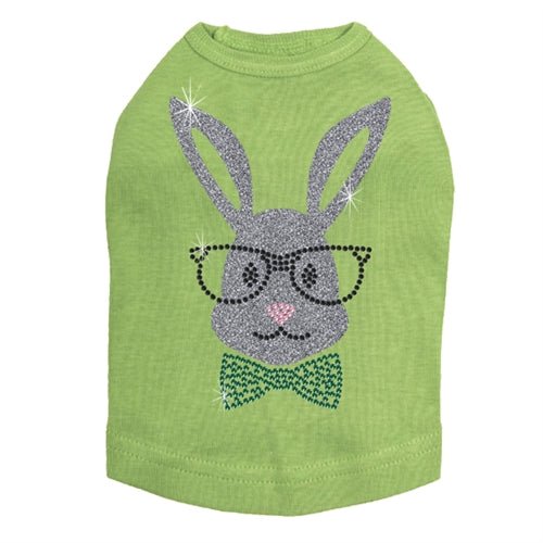 White Bunny with Glasses and Bow Tie Dog Tank Top - Cute Pet Costume for Small Dogs - Perfect for Easter, Halloween & Photo Shoots