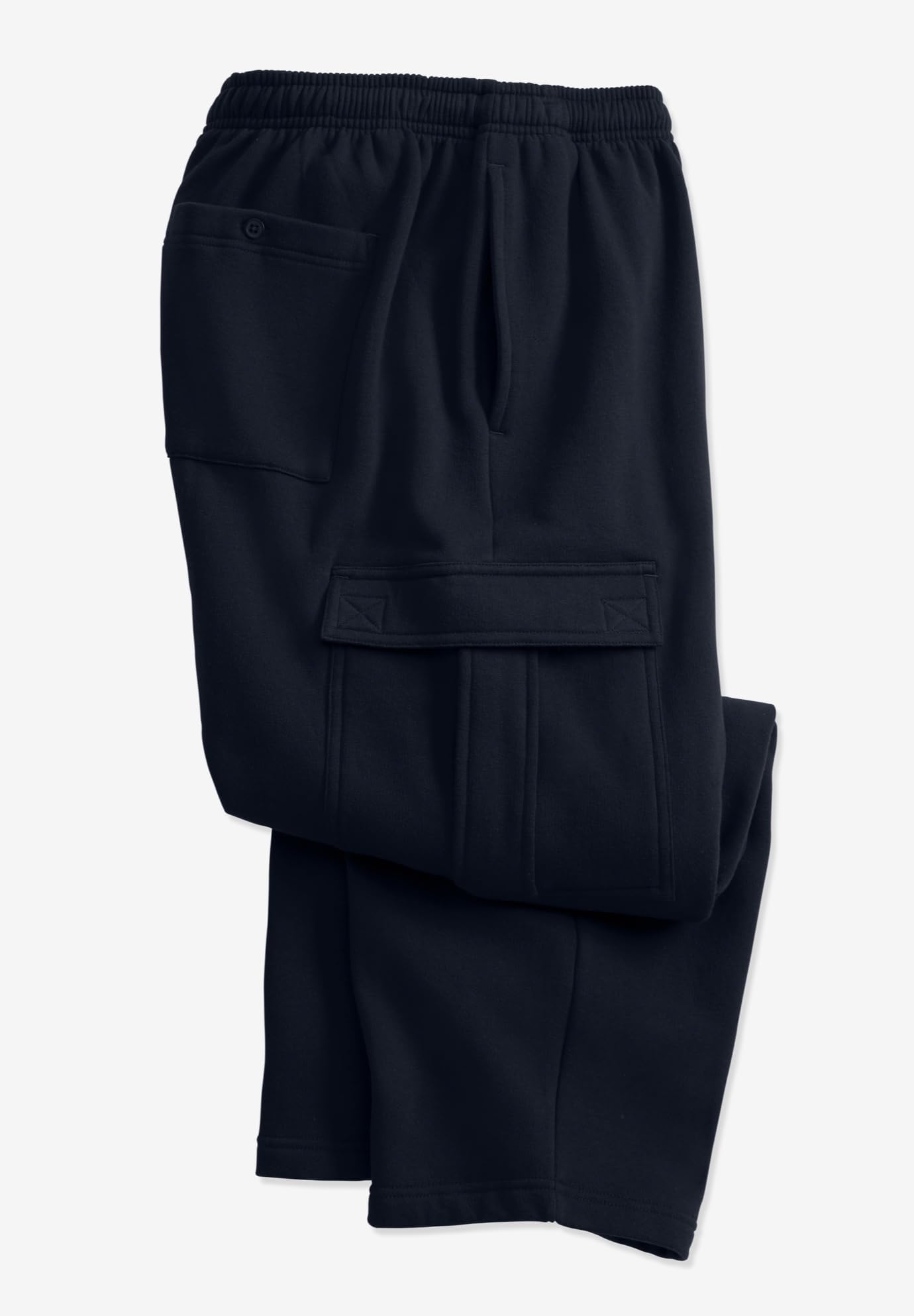 KingSize Men's Big & Tall Fleece Cargo Sweatpants - Comfortable Winter Joggers with Pockets for Lounge, Workout & Outdoor Activities