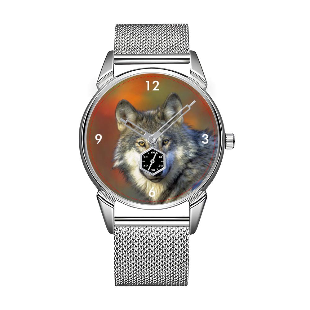 Luxury Men's Stainless Steel Waterproof Watch - Top Brand Silver Wristwatch for Business & Formal Occasions | Wolf 2015 0302 Series | Perfect Gift for Him