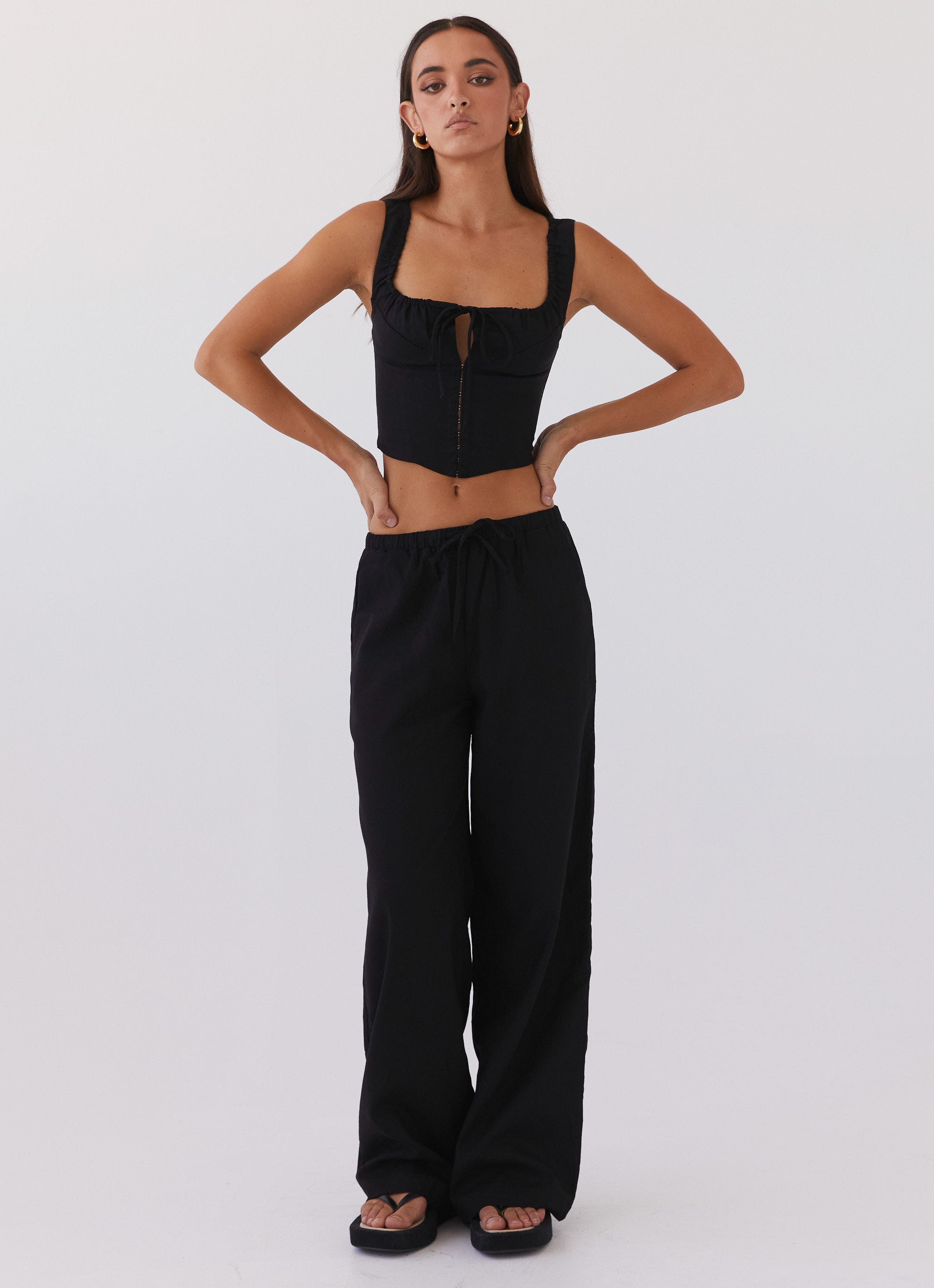 Fresh Face Linen Pants for Women - Soft & Breathable Black Linen Trousers - Perfect for Summer, Travel & Casual Wear