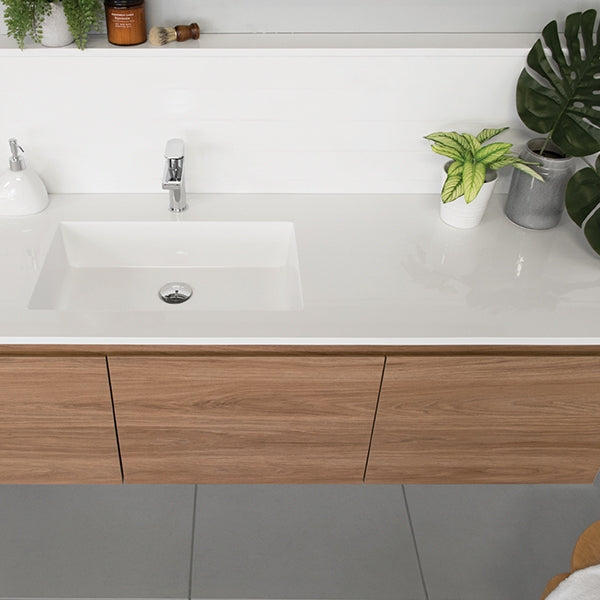 ADP Glacier Lite Door and Drawer Slim Vanity with Cast Marble Top - Modern Bathroom Vanity Set for Small Spaces, Powder Room & Guest Bath Installation