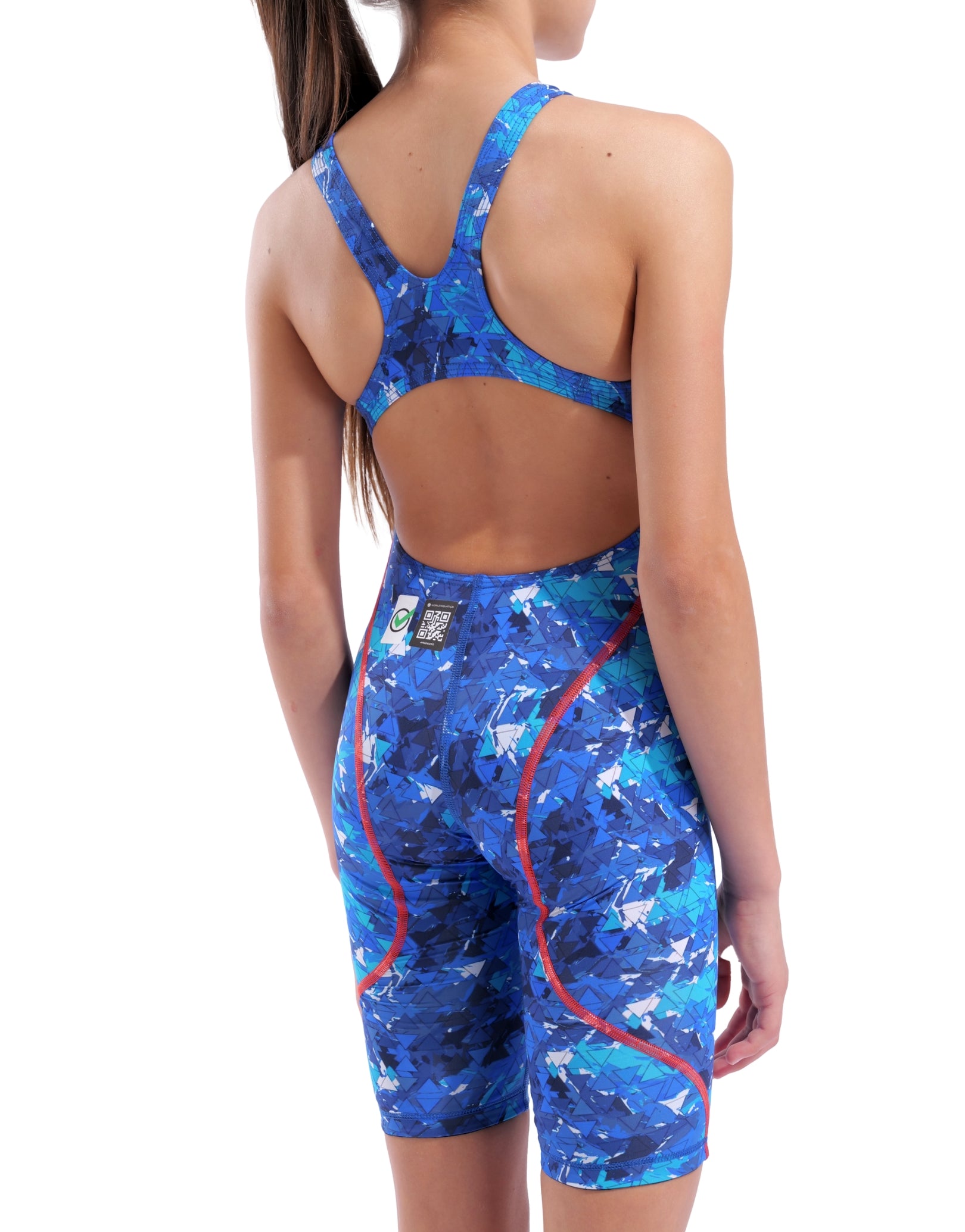 Limited Edition Girls Powerskin ST NEXT Open Back Splashy Multi - Perfect for Swim Training, Beach Fun & Water Sports