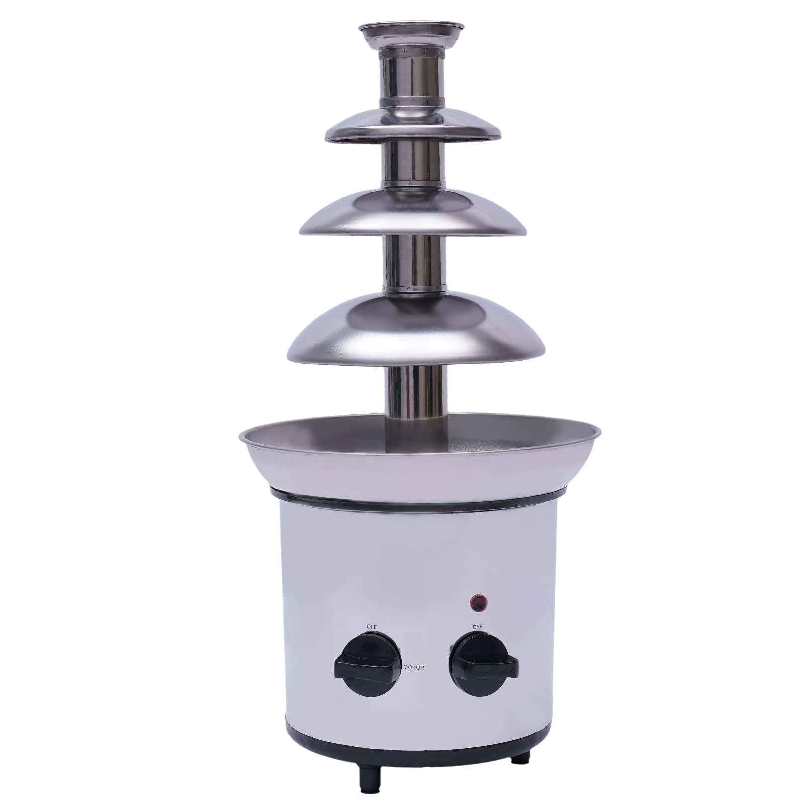 4-Tier Stainless Steel Chocolate Fondue Fountain - 110V 170W Electric Melting Pot for Chocolate, Candy, Butter, Cheese & Caramel | Perfect for Parties, Weddings, Dessert Buffets & Home Entertaining