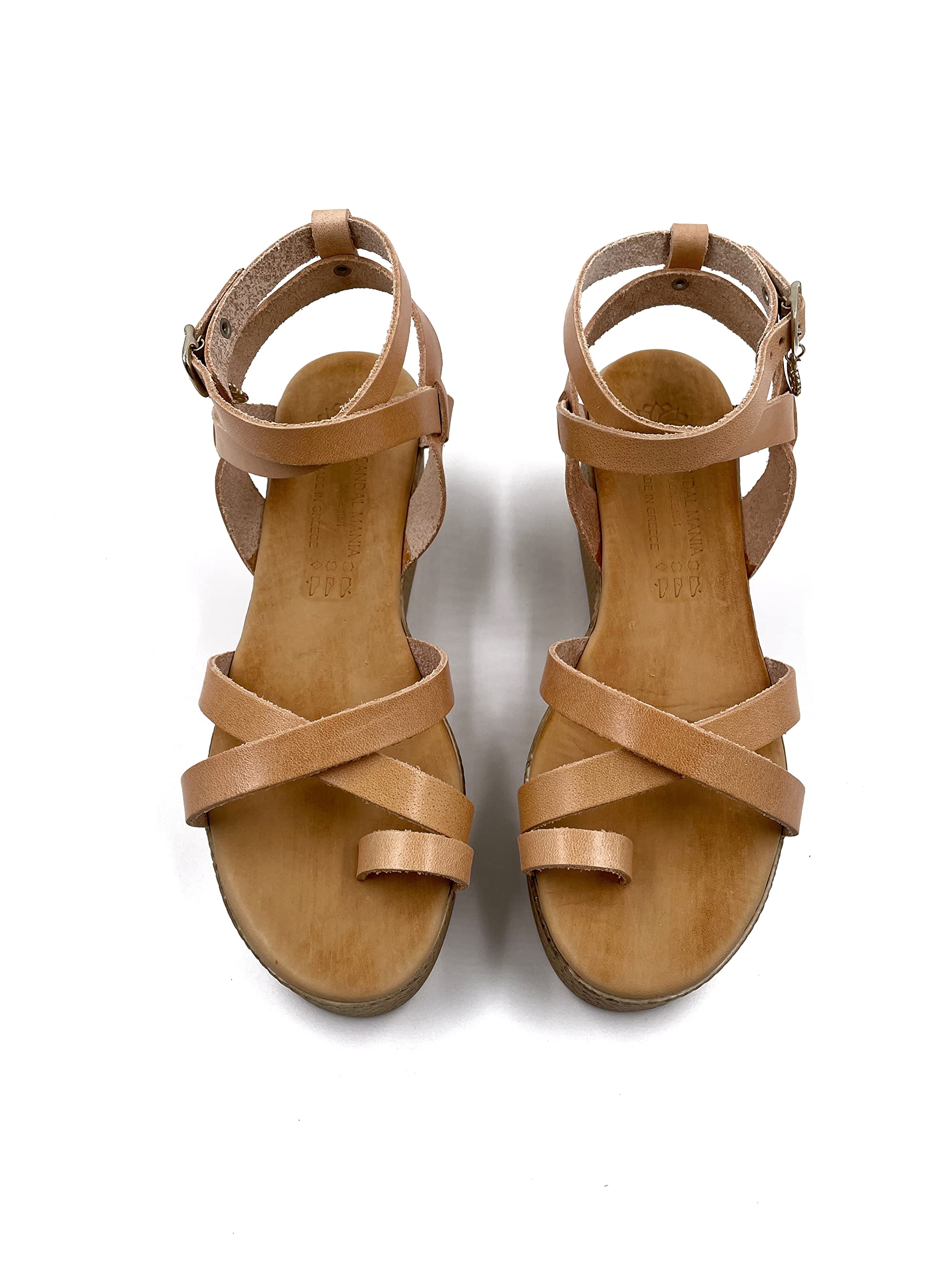 Women's Leather Platform Sandals - Handmade Boho Summer Wedge Sandals for Women - Comfortable & Stylish Casual Shoes - Perfect Gift for Her (Beach, Vacation, Date Night)