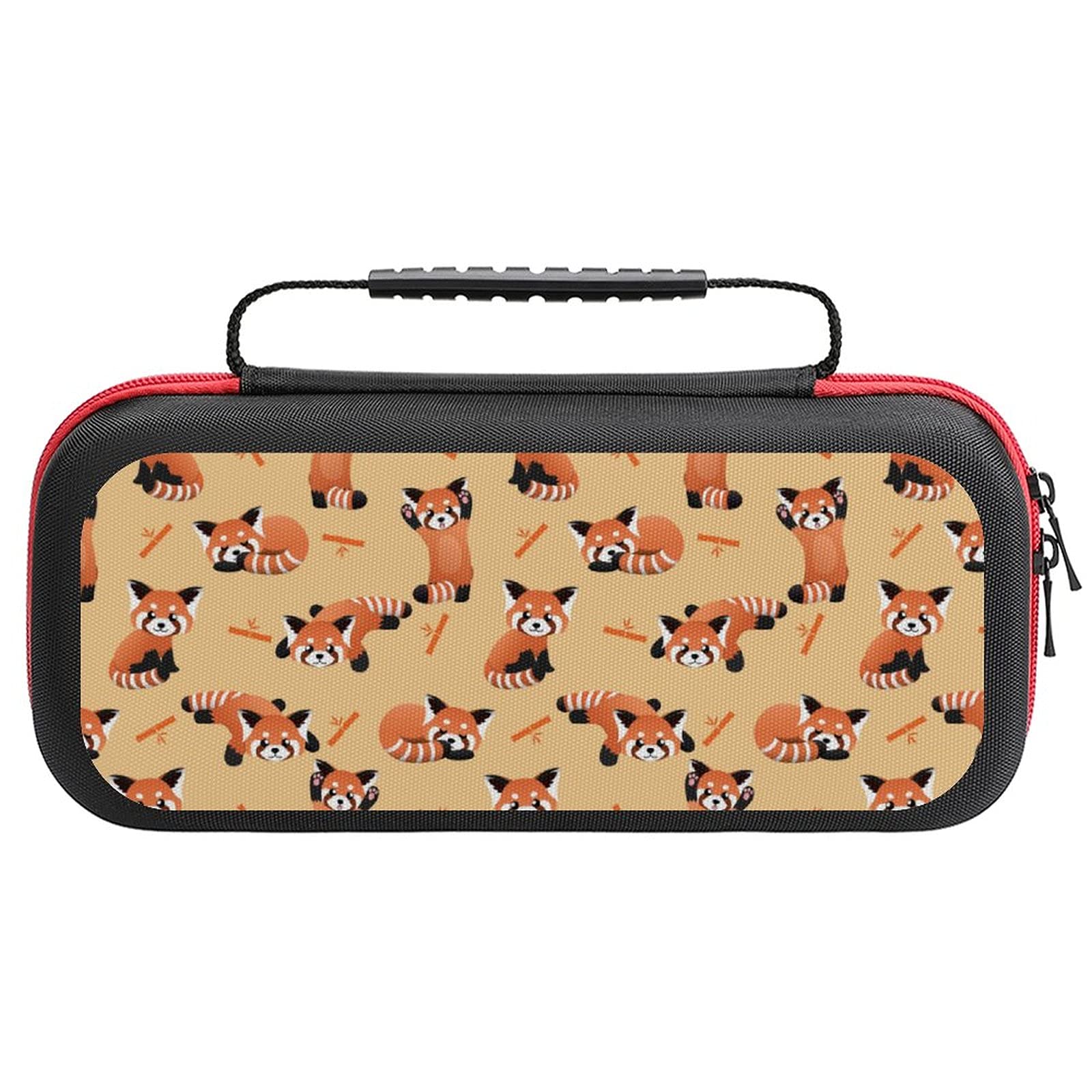 FunnyStar Cute Red Panda Printed Travel Case for Nintendo Switch Lite - Portable Storage Bag for Console & Accessories - Perfect for Gaming On-The-Go & Travel Protection - White Style One Size