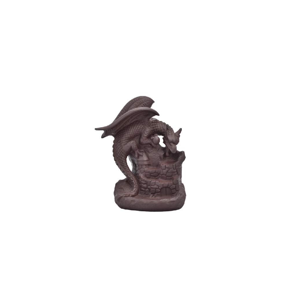 ZLYMX Ceramic Backflow Incense Burner - Waterfall Incense Holder with Dragon Design for Home Decor, Meditation & Aromatherapy | Perfect for Yoga, Relaxation & Spiritual Practices