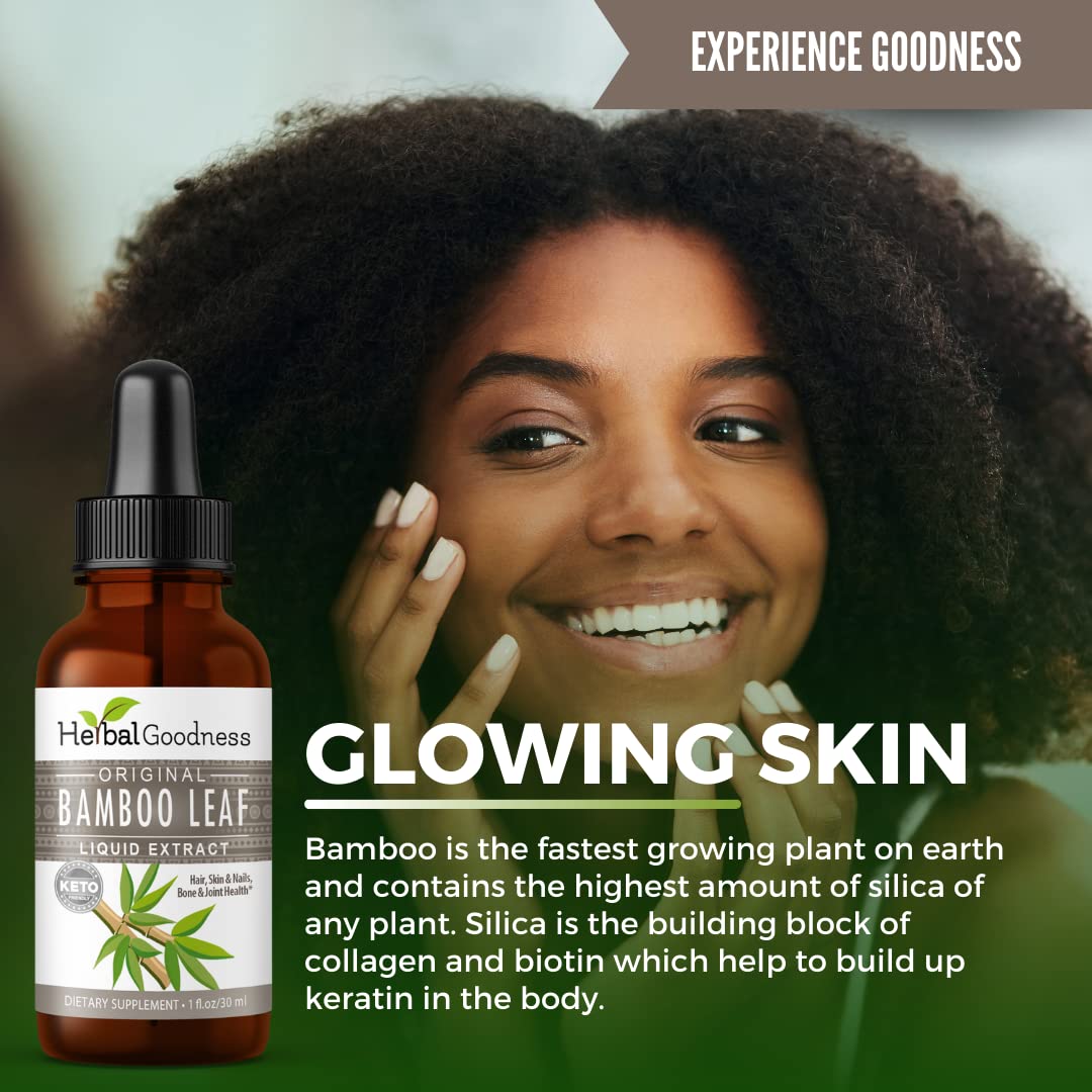 Bamboo Extract for Hair Growth - 70% Natural Silica - Vegan Collagen Superfood Supplement for Hair, Skin, Nails & Joint Support - Dietary Fiber Boost - 12 Pack (1oz Bottles) - Herbal Goodness - Perfect for Daily Wellness Routine & Natural Beauty Regimen