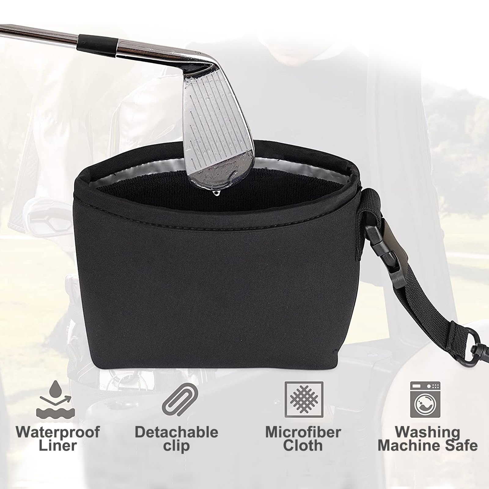 **Portable Golf Club & Ball Cleaner - Quick Cleaning for Club Grooves & Balls | Essential Golf Accessories & Gifts for Golfers | Perfect for On-Course or Home Practice**